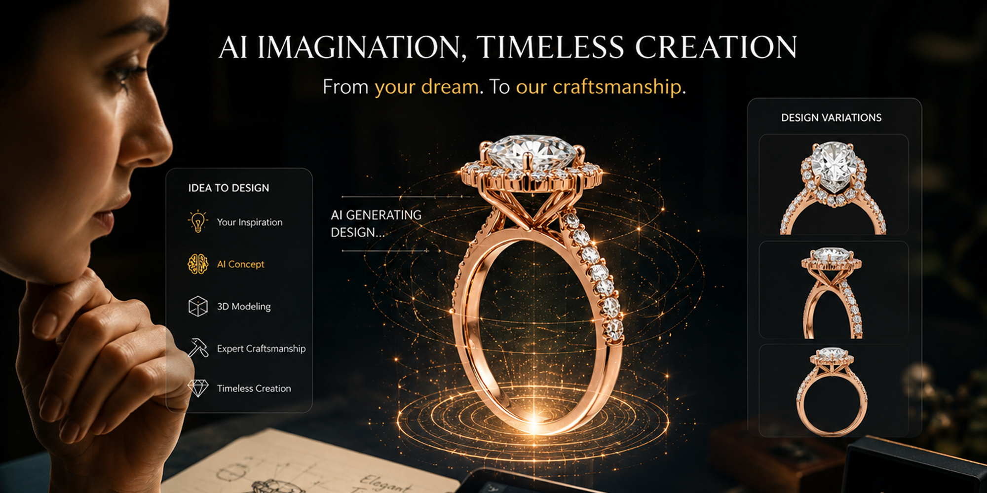 Turn Your AI-Generated Dream Ring Into a Real Custom Engagement Ring