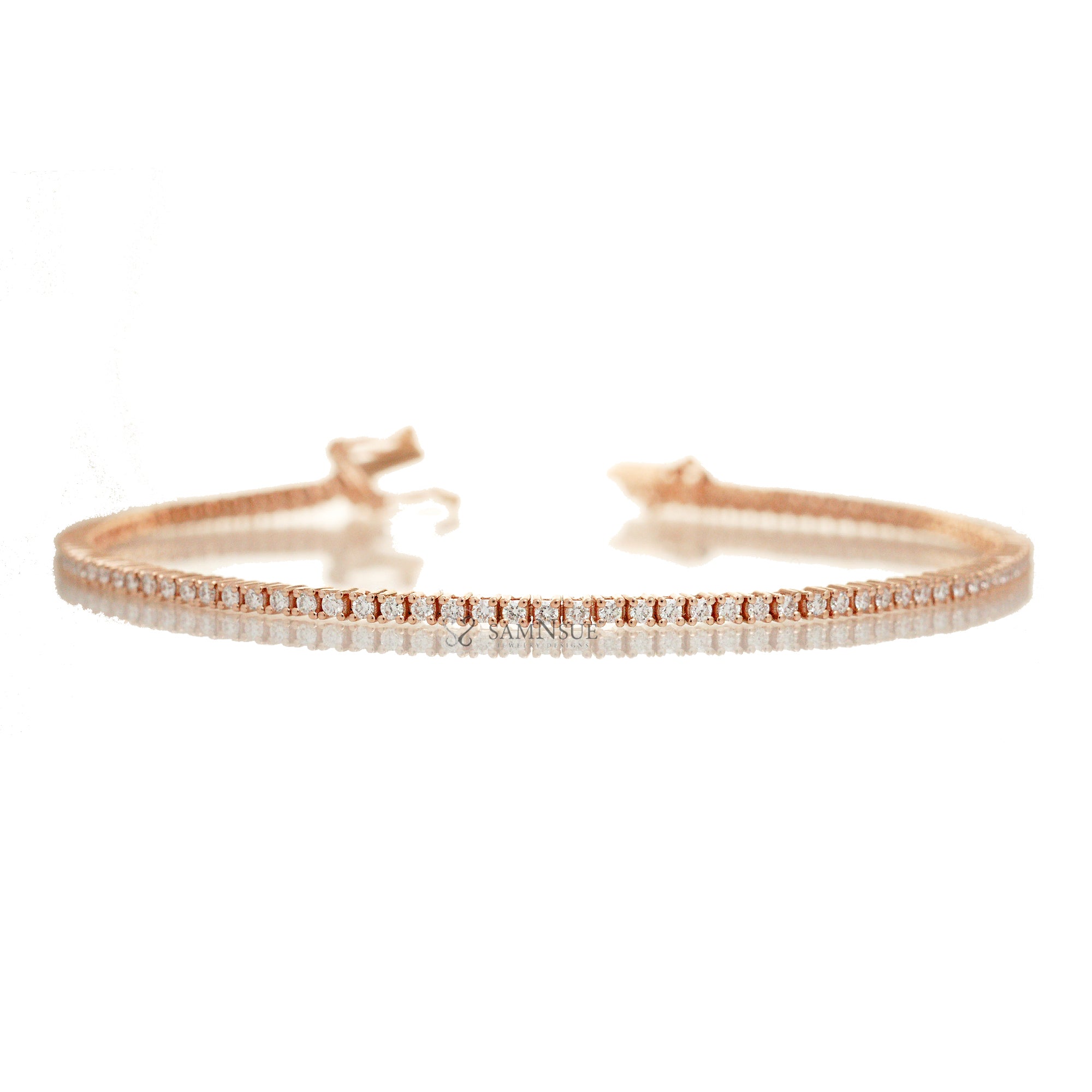1ct diamond tennis bracelet rose gold