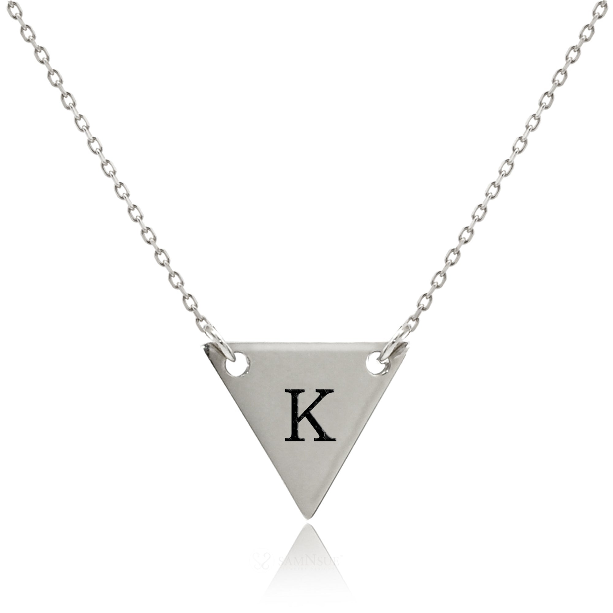Triangle Initial Necklace