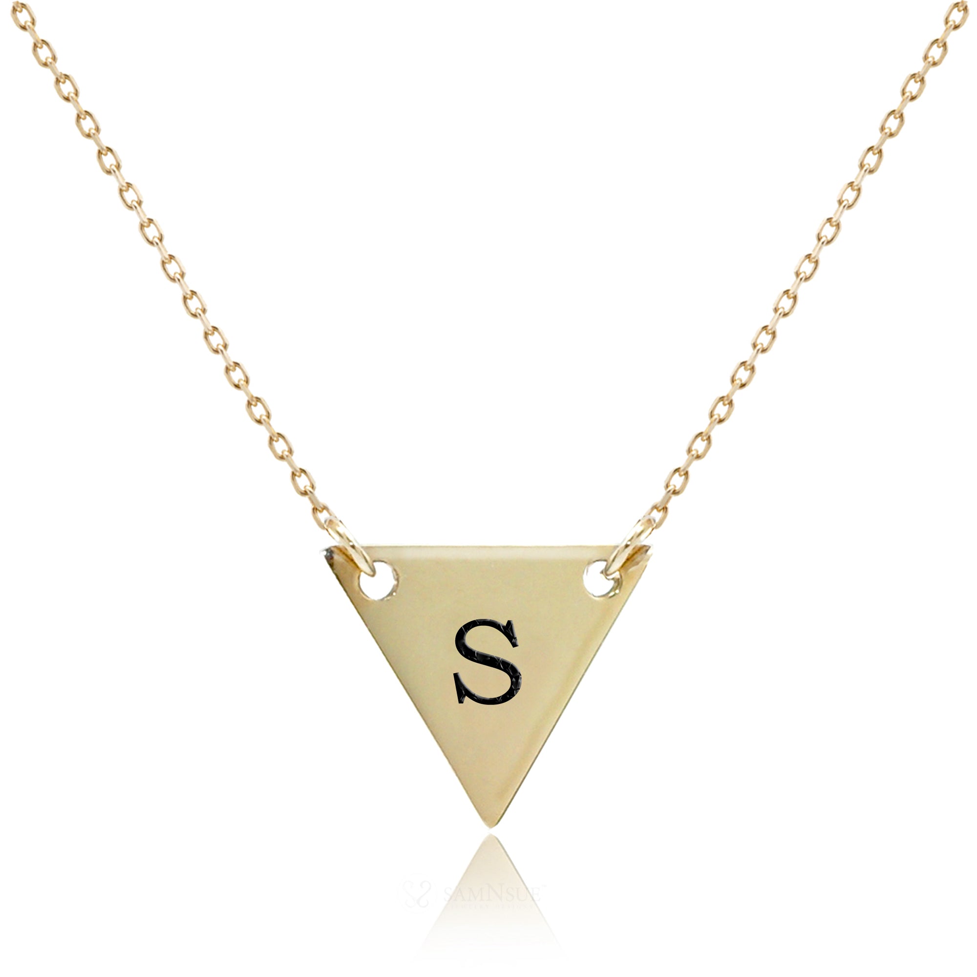 Triangle Initial Necklace
