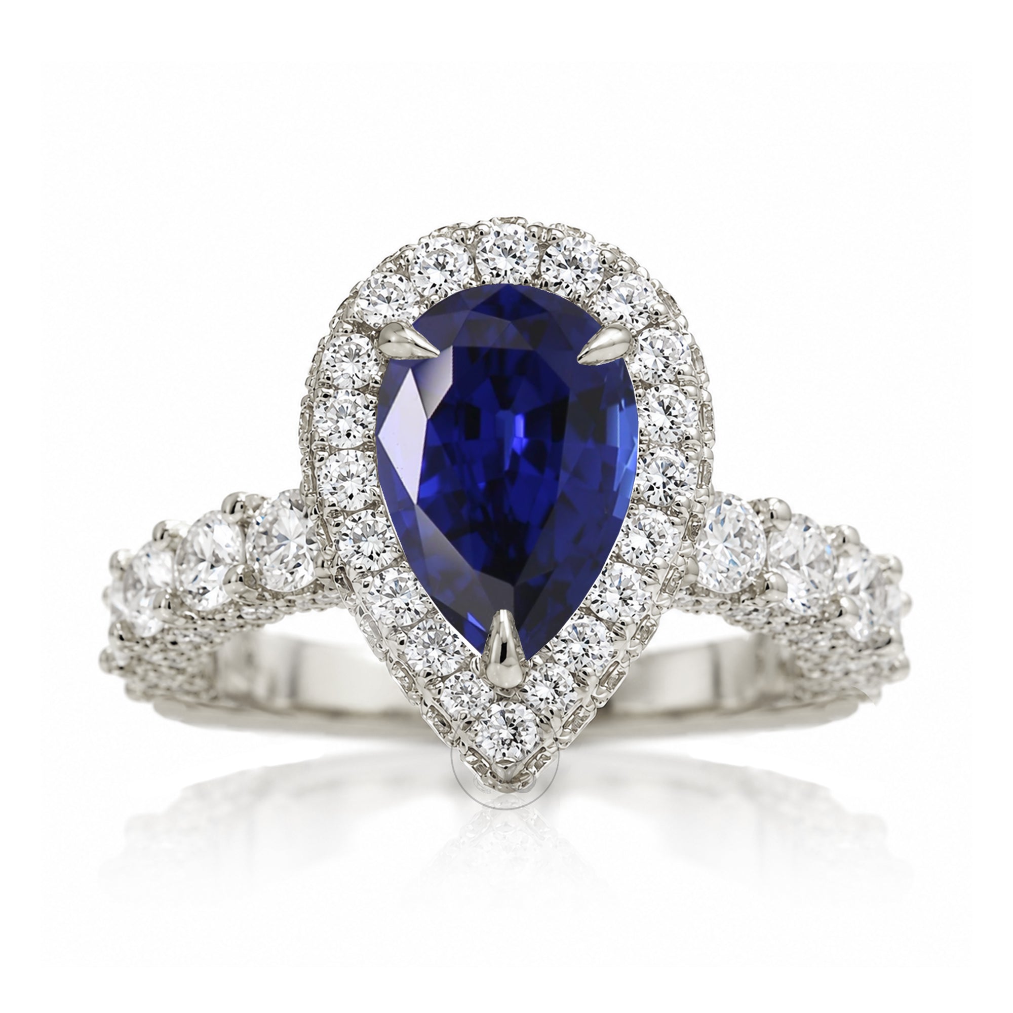 The Florence Pear Blue Sapphire Ring
