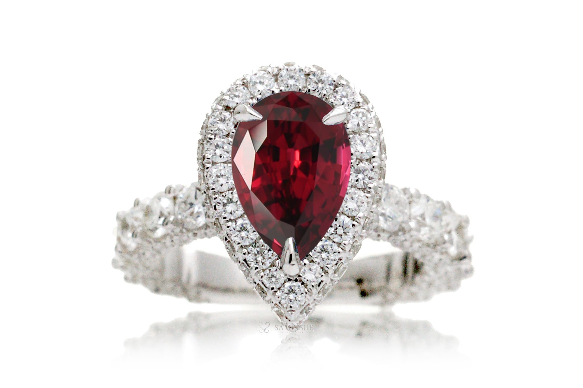 The Florence Pear Cut Ruby Ring