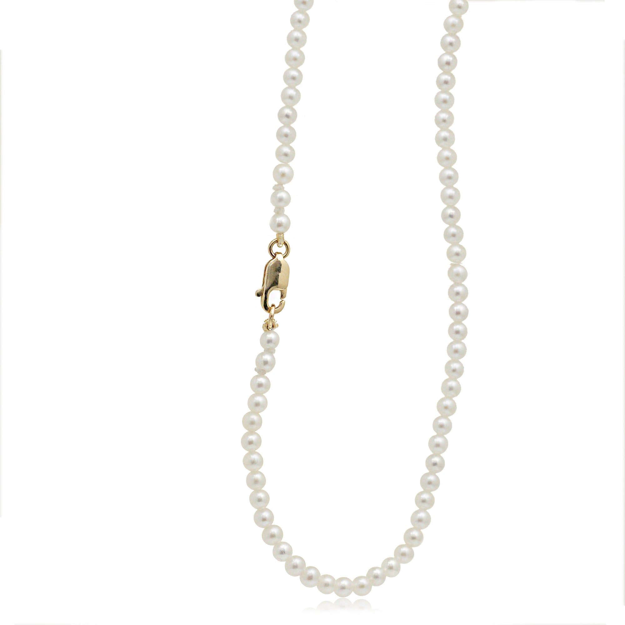 The Petite Cultured Pearl Initial Diamond Necklace