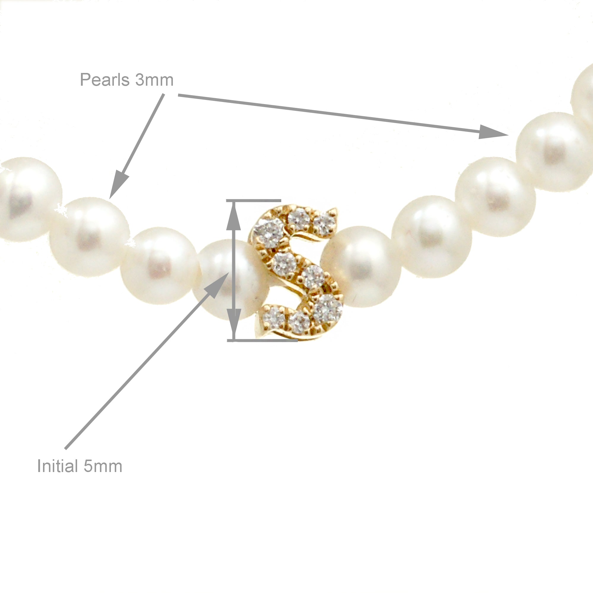 The Petite Cultured Pearl Initial Diamond Necklace