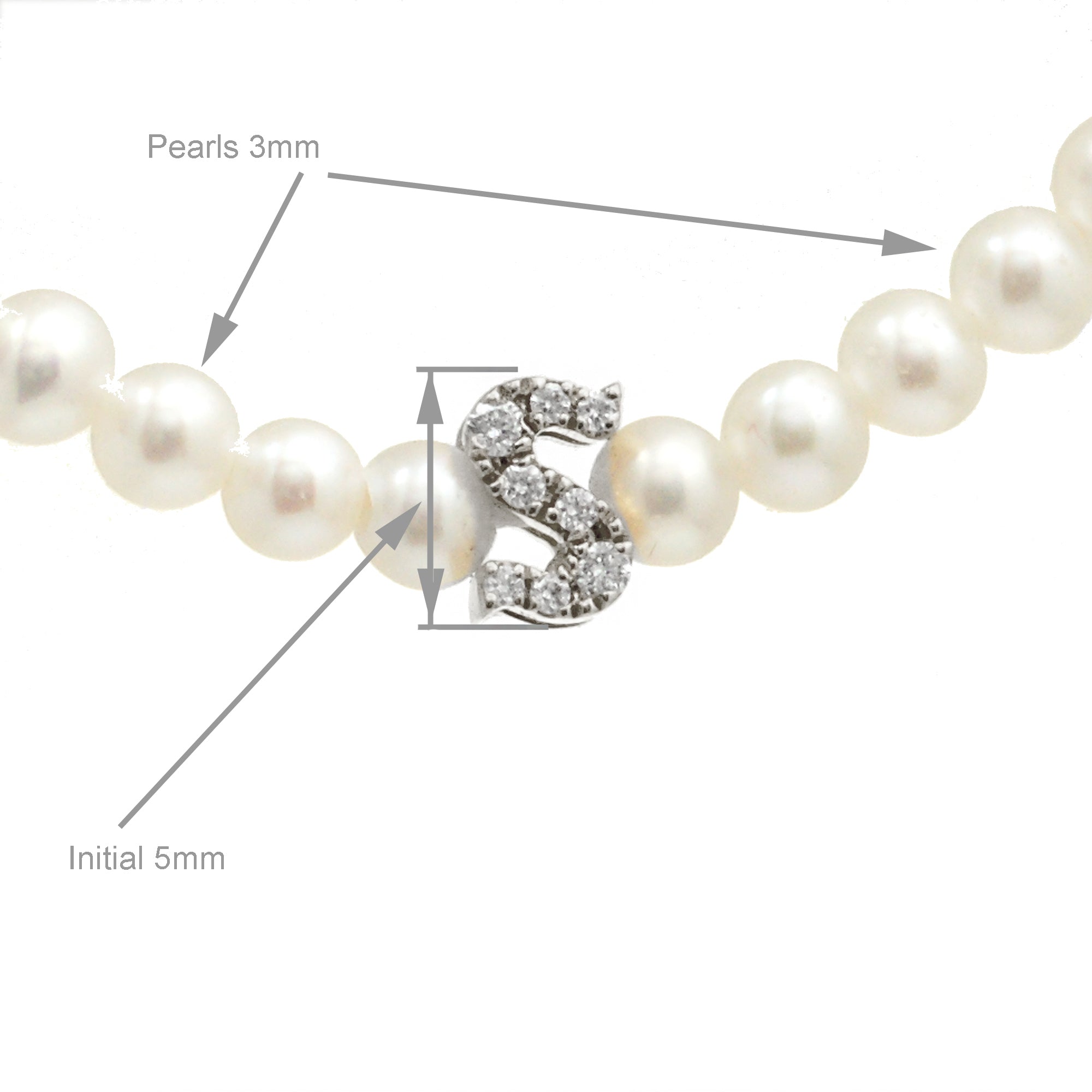 The Petite Cultured Pearl Initial Diamond Necklace
