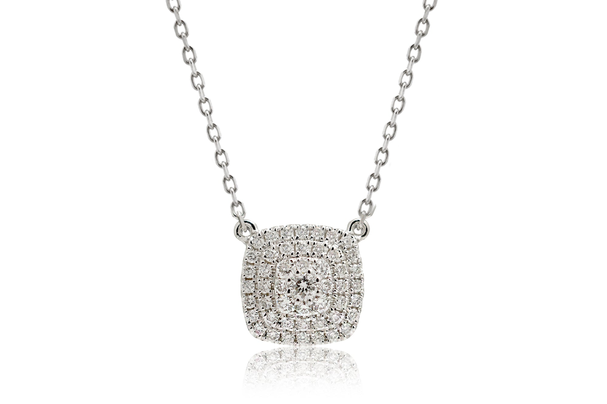 The Peony Cushion Diamond Necklace