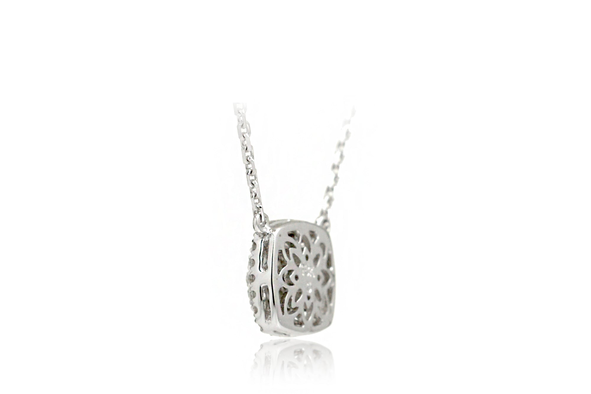 The Peony Cushion Diamond Necklace