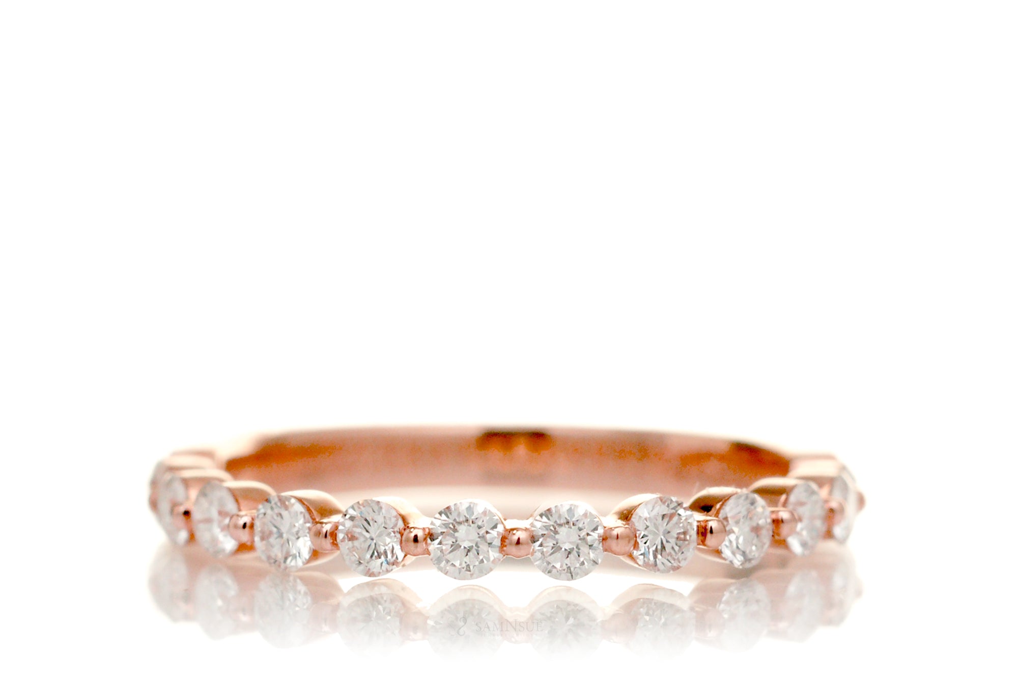 Floating diamond eternity sales band rose gold