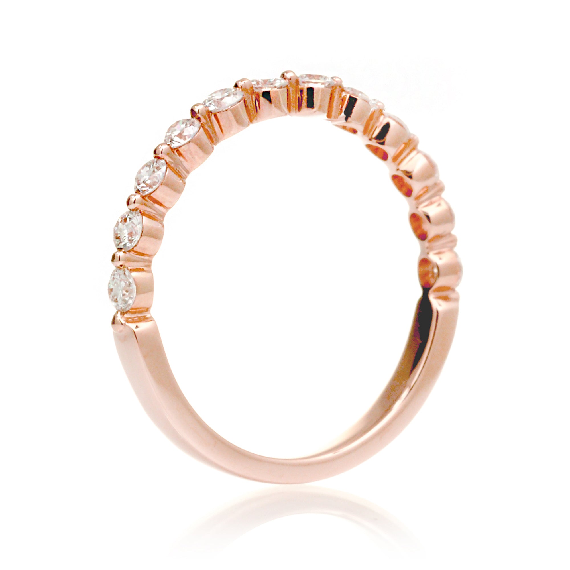 Floating Round Diamond Wedding Band