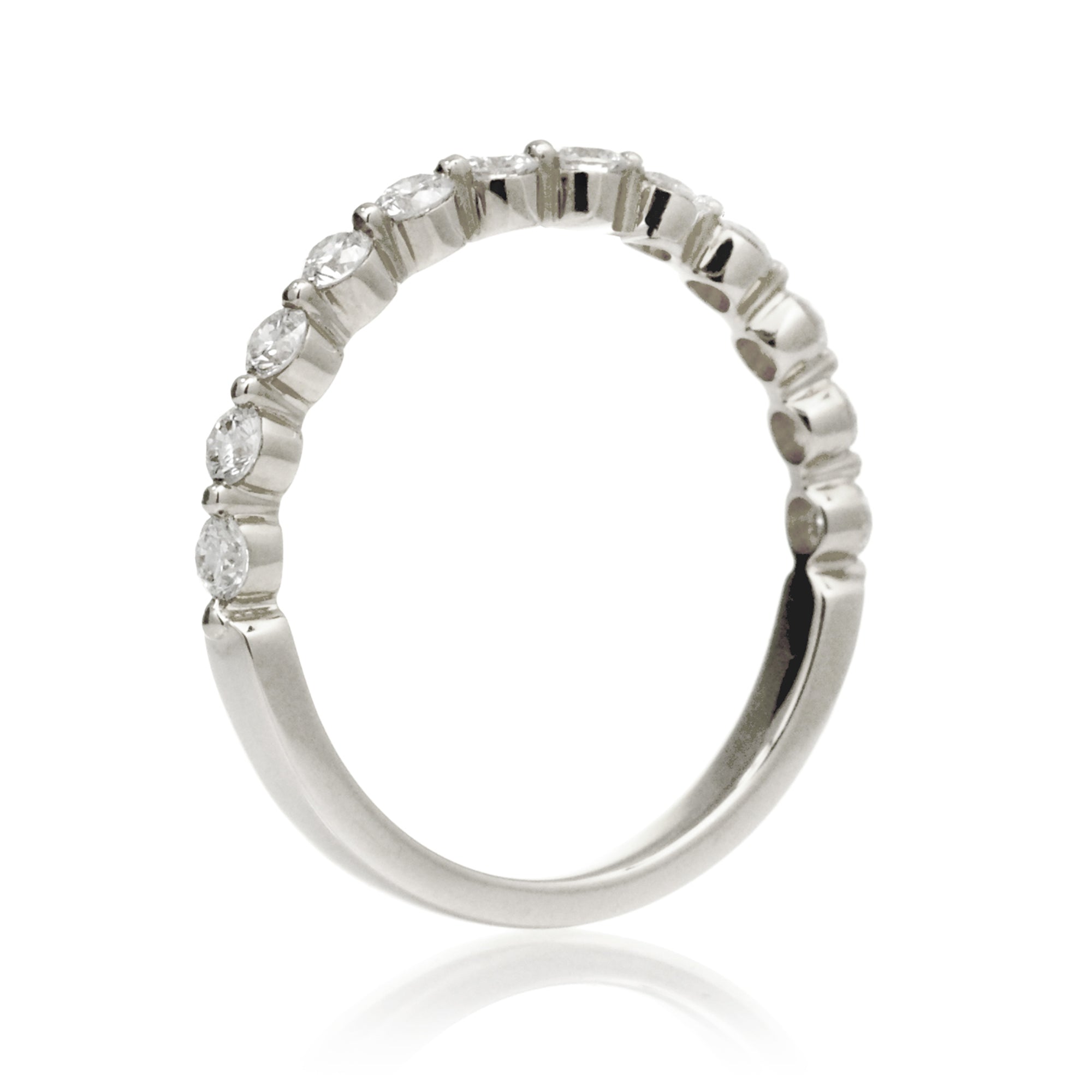 Floating Round Diamond Wedding Band