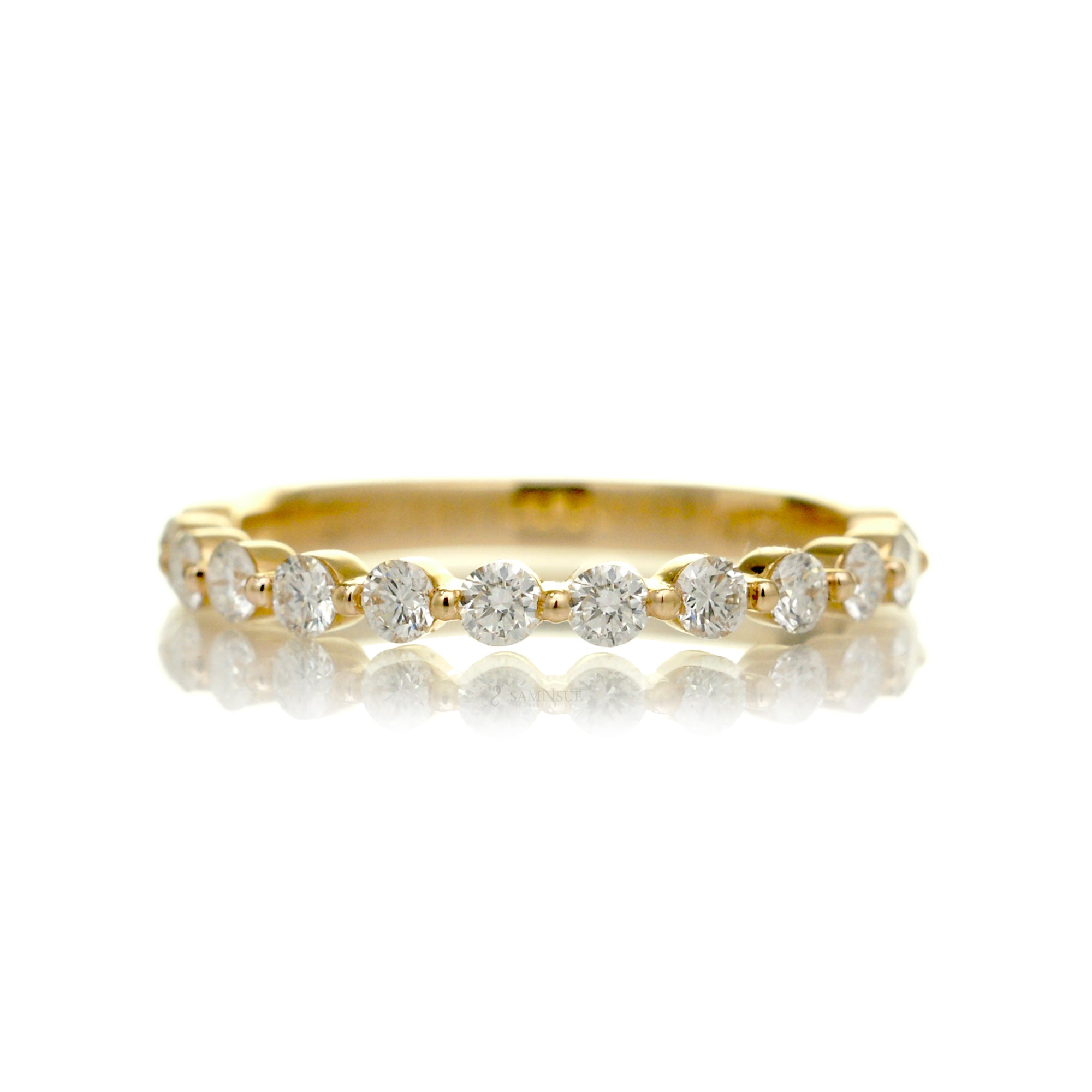 Floating Round Diamond Wedding Band