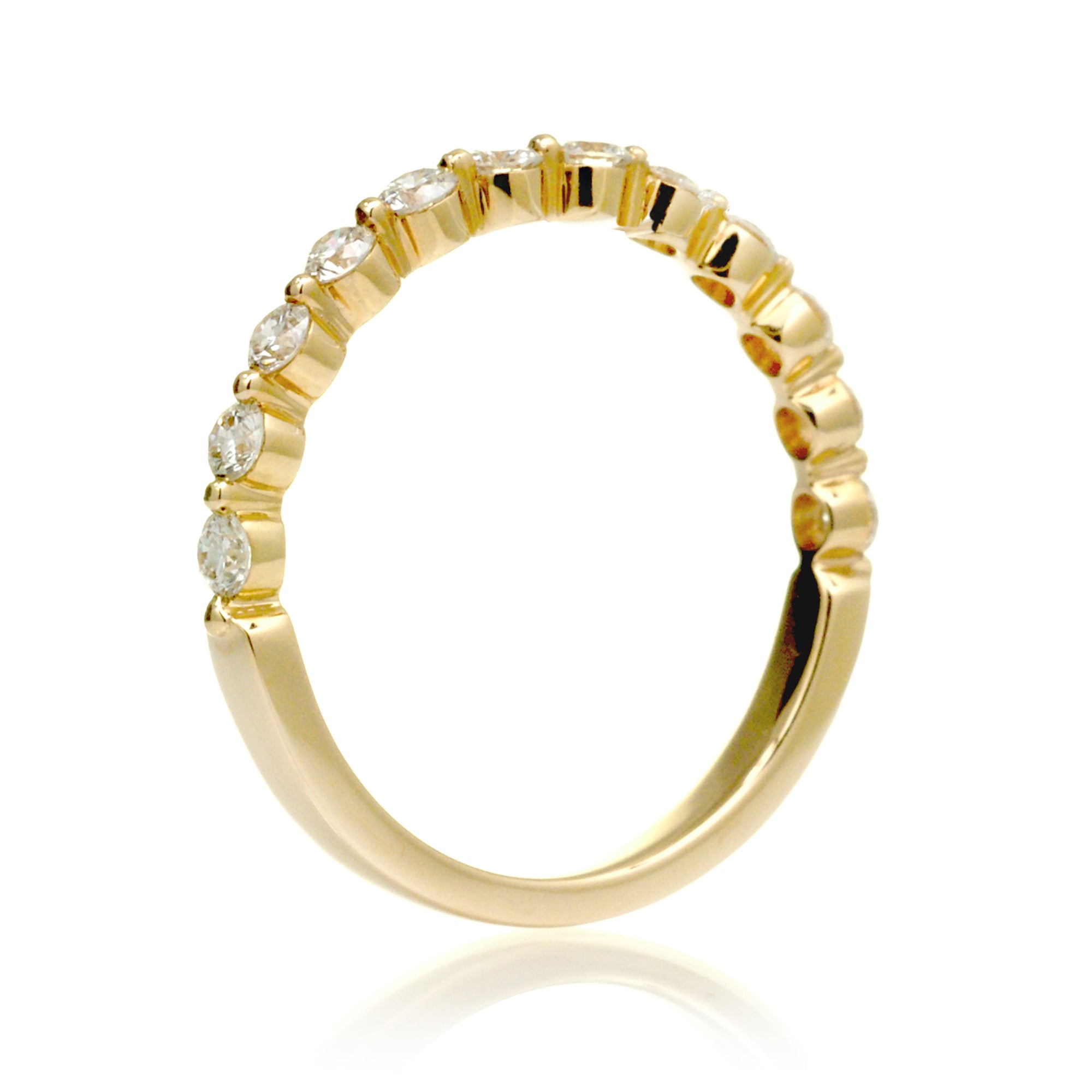 Floating Round Diamond Wedding Band