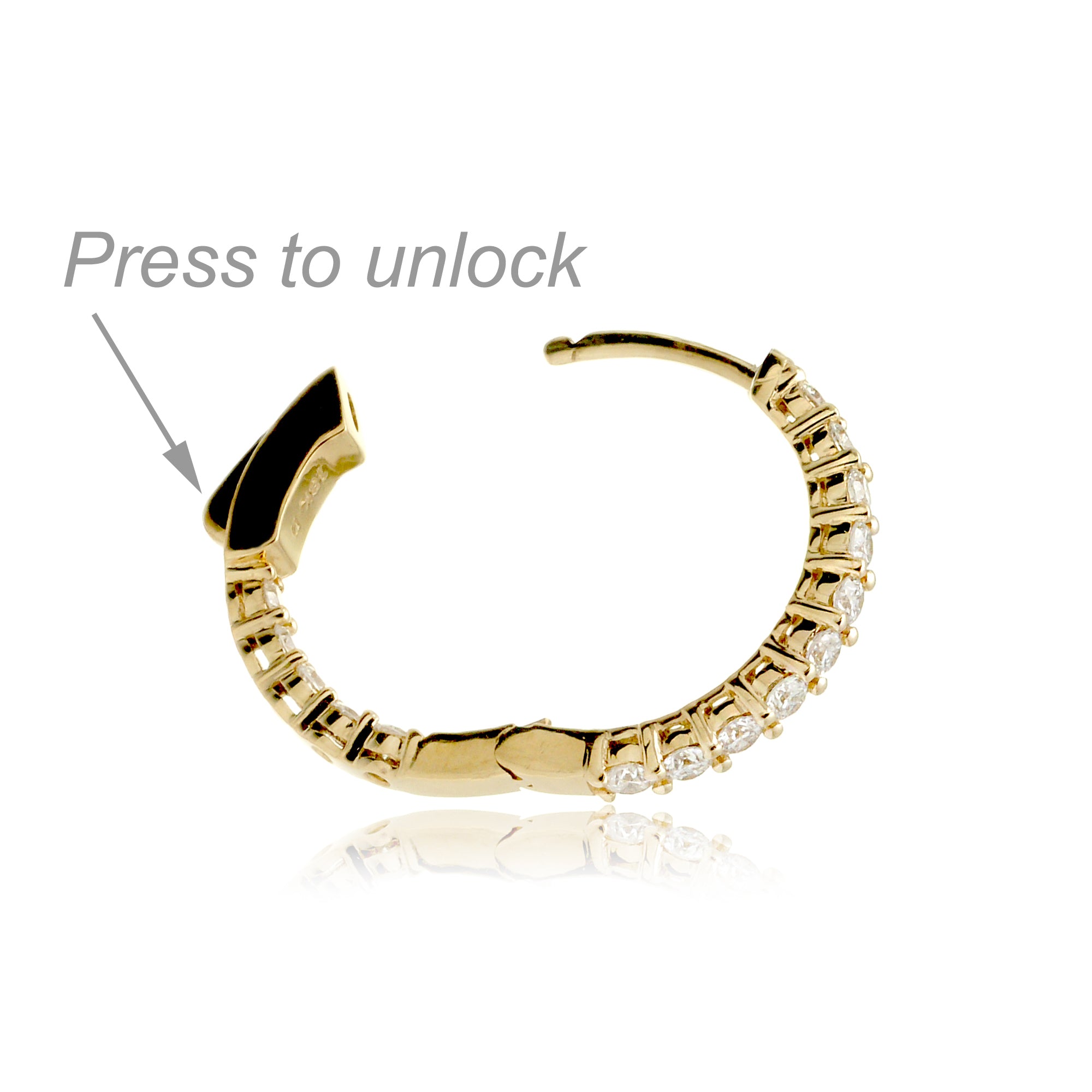 Inside Out Classic Round Diamond Hoop Earrings