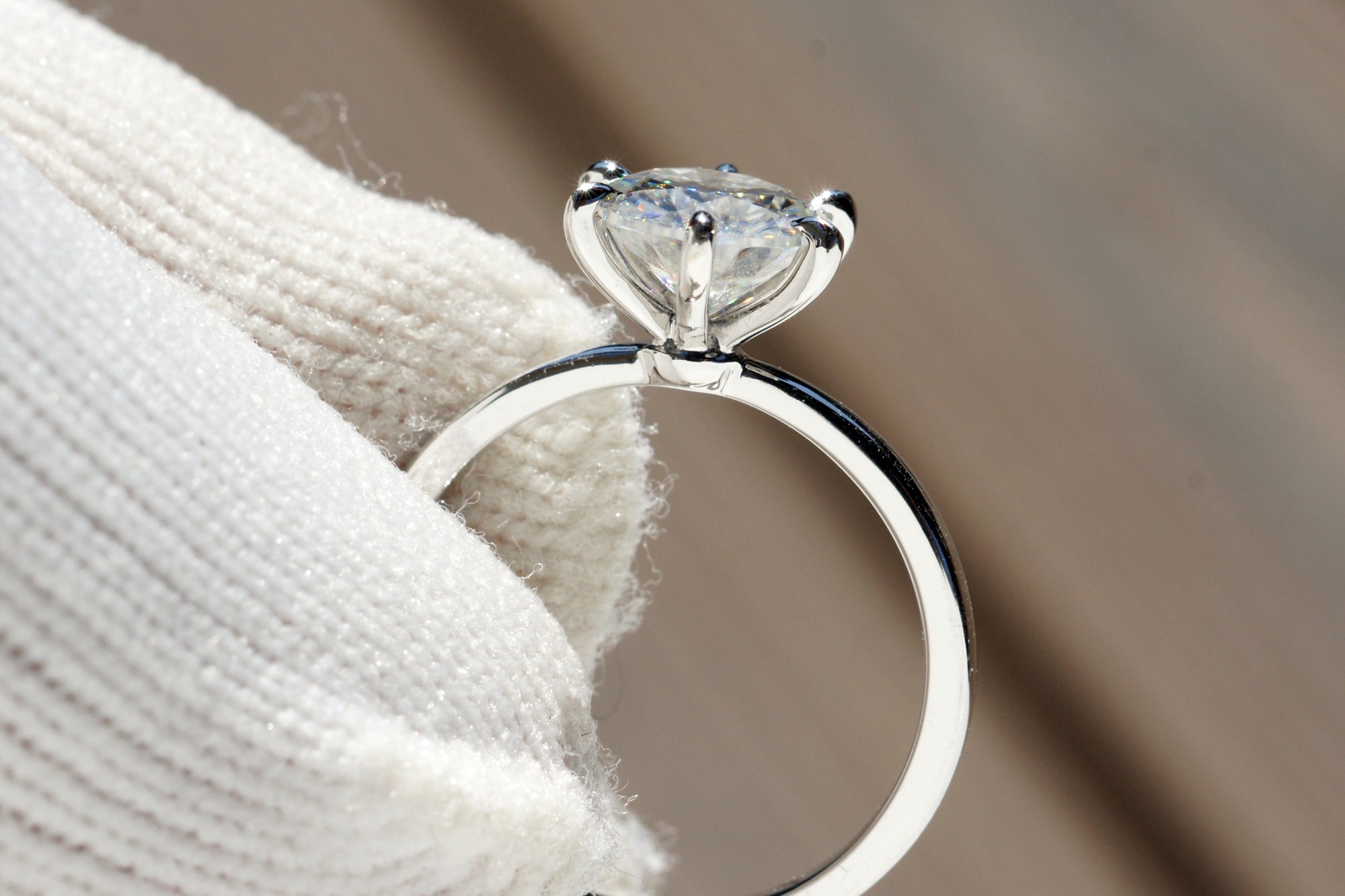 The Adeline Round Moissanite 7mm 18k Yellow Gold