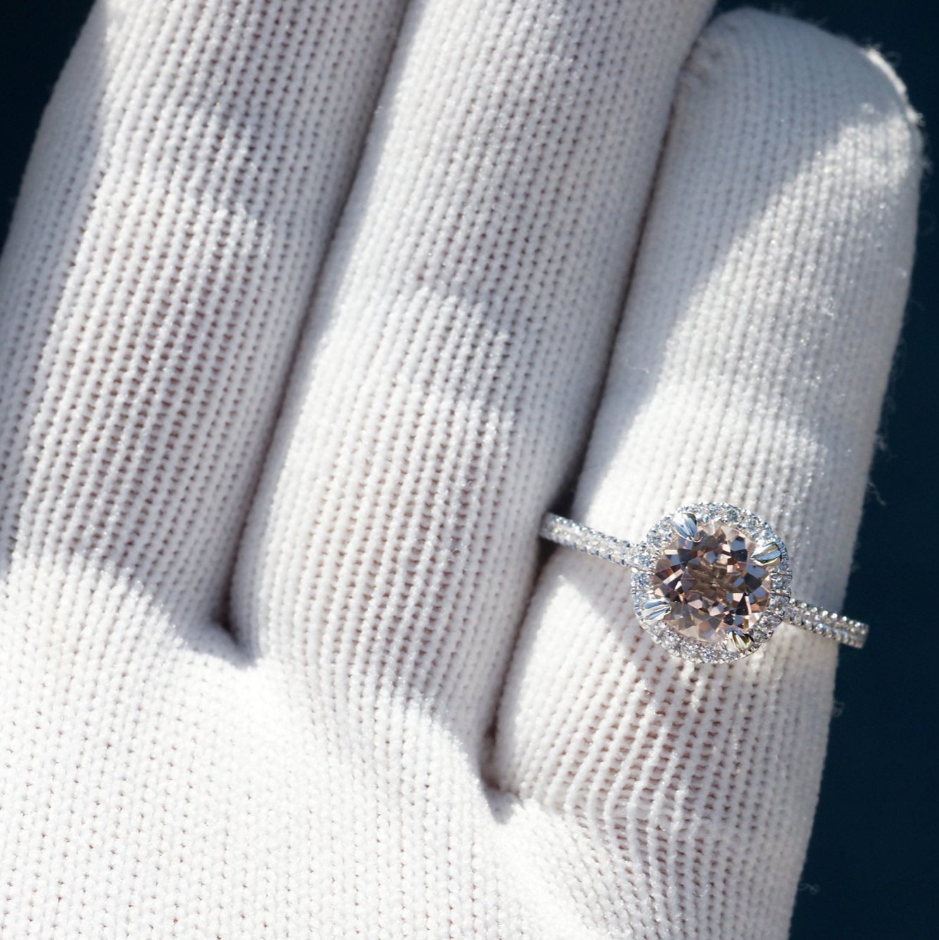 The Signature Round Morganite 6mm 14k White Gold Ring