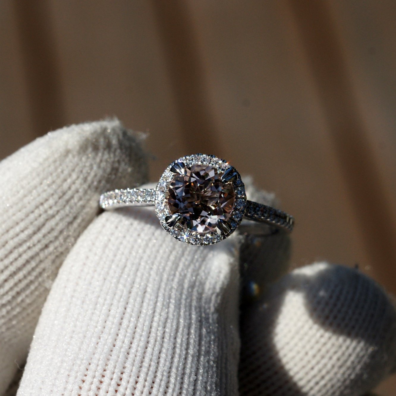 The Signature Round Morganite 6mm 14k White Gold Ring