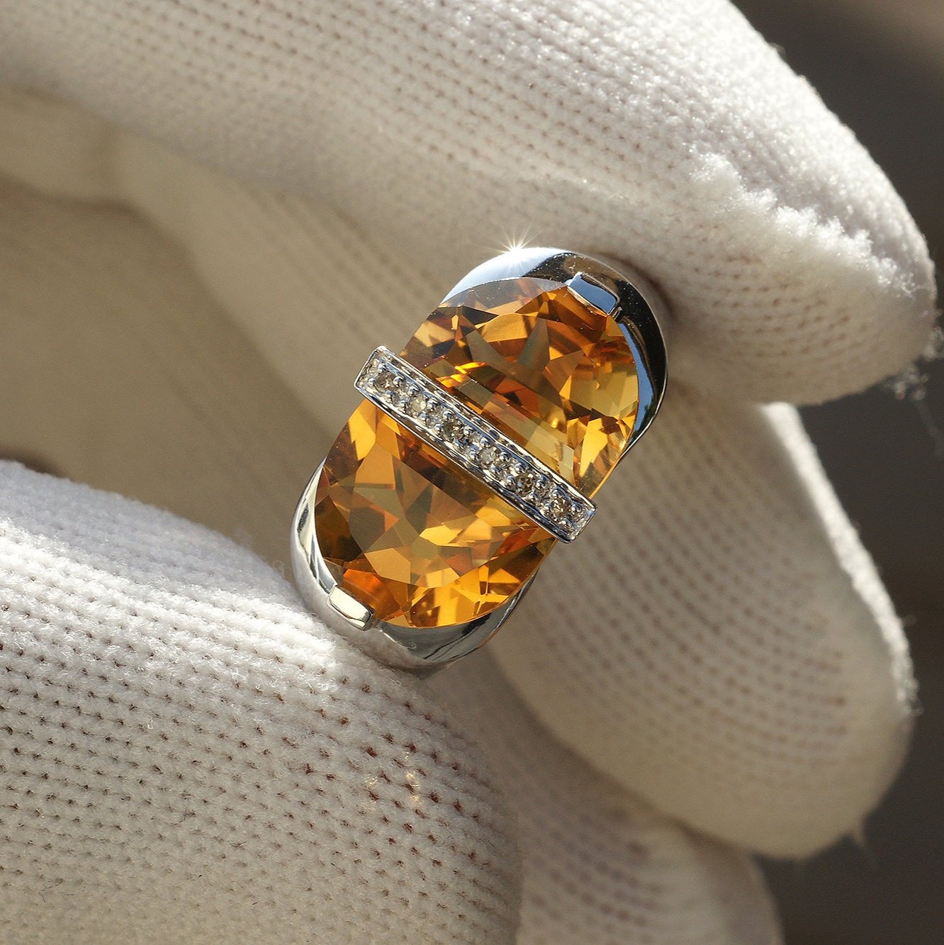 The Half Moons Citrine Signet Ring