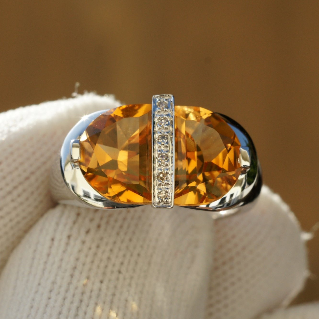 The Half Moons Citrine Signet Ring