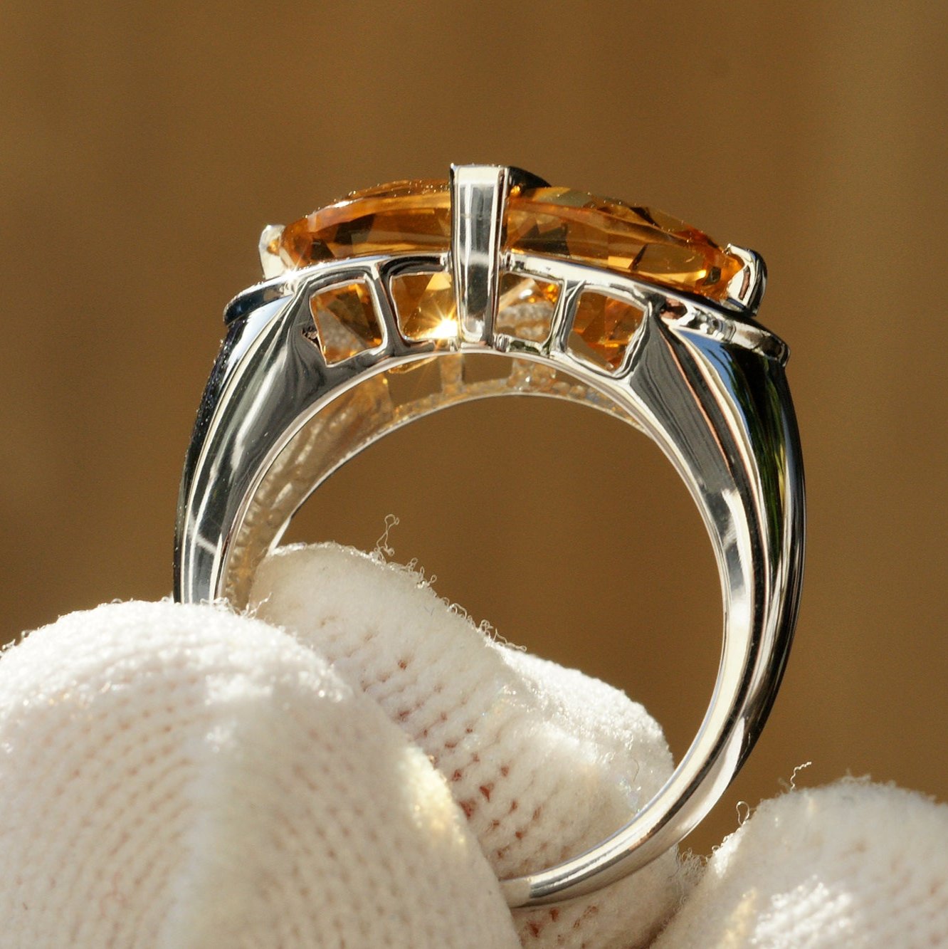 The Half Moons Citrine Signet Ring