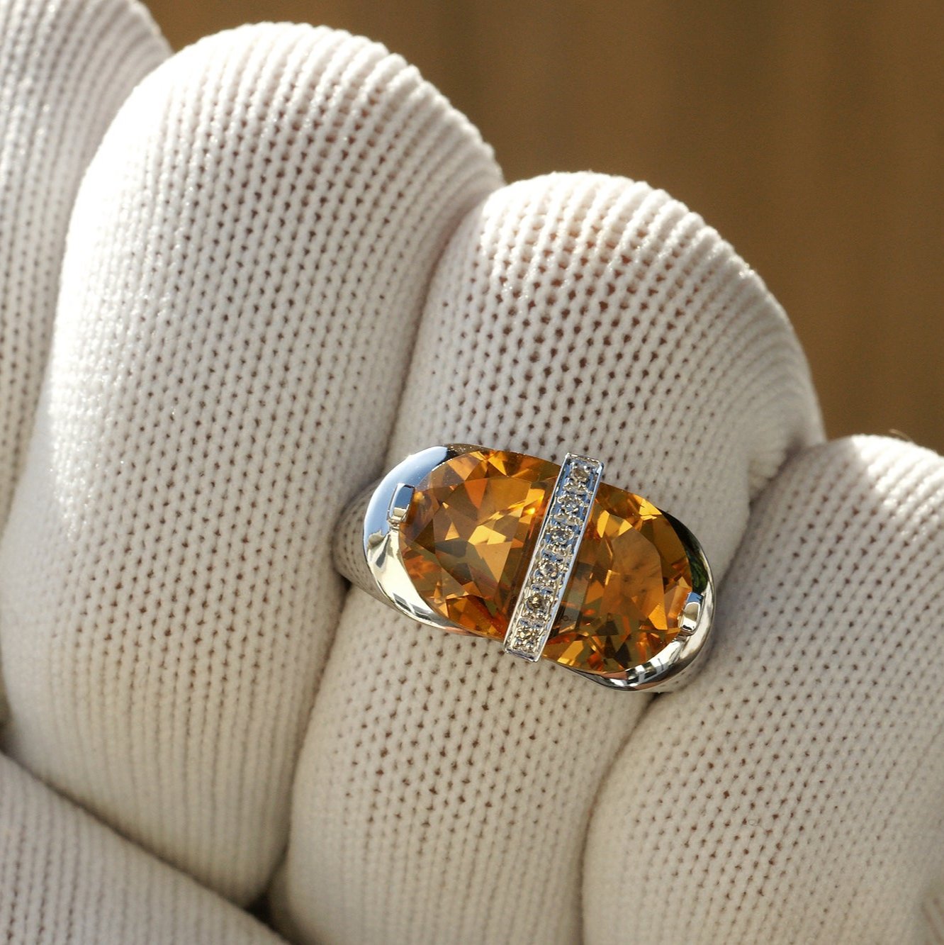 The Half Moons Citrine Signet Ring
