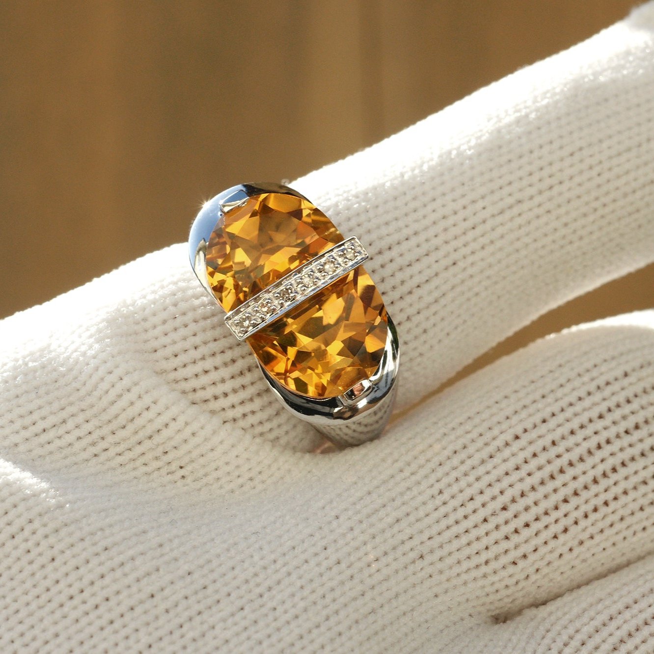 The Half Moons Citrine Signet Ring