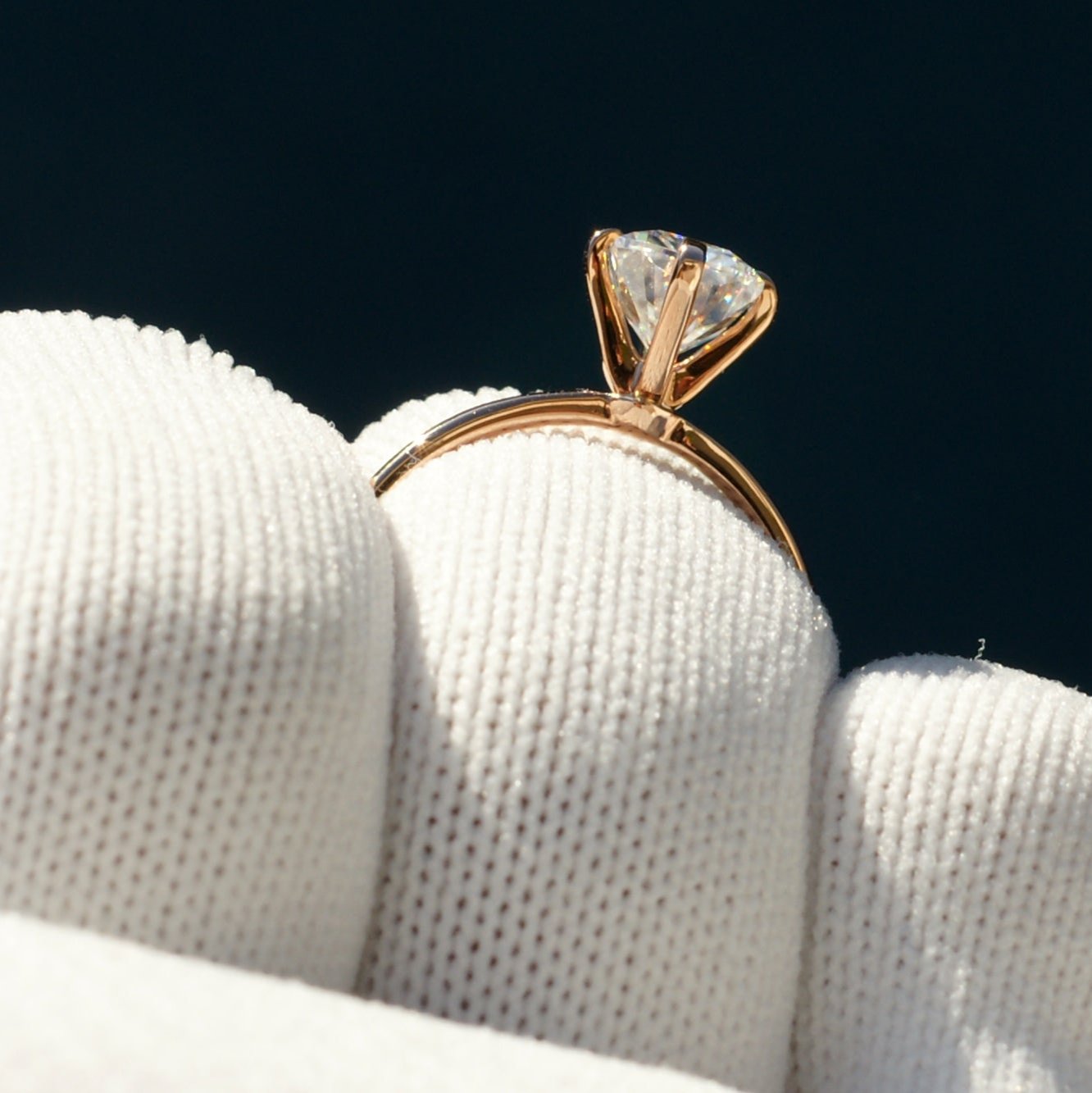 The Adeline Radiant Cut Moissanite 9x7mm 14k rose gold