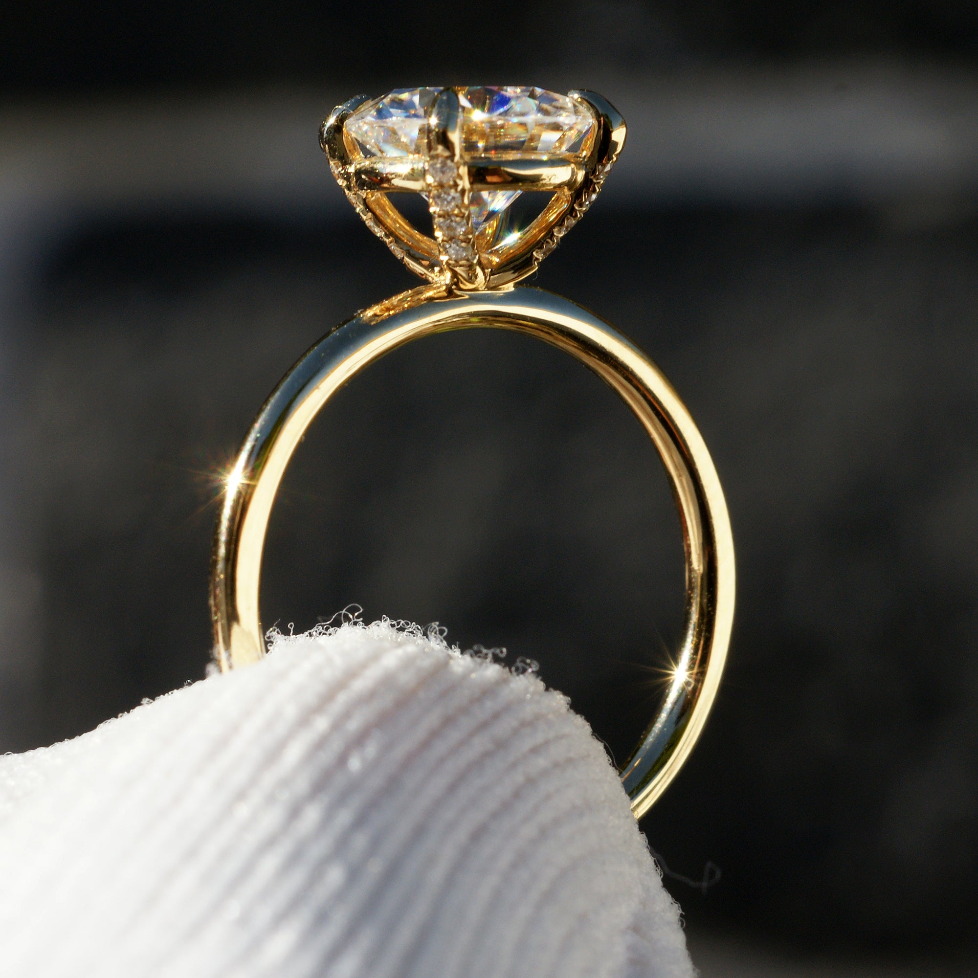 The Ava Round Moissanite Ring 8mm (1.5mm Band)