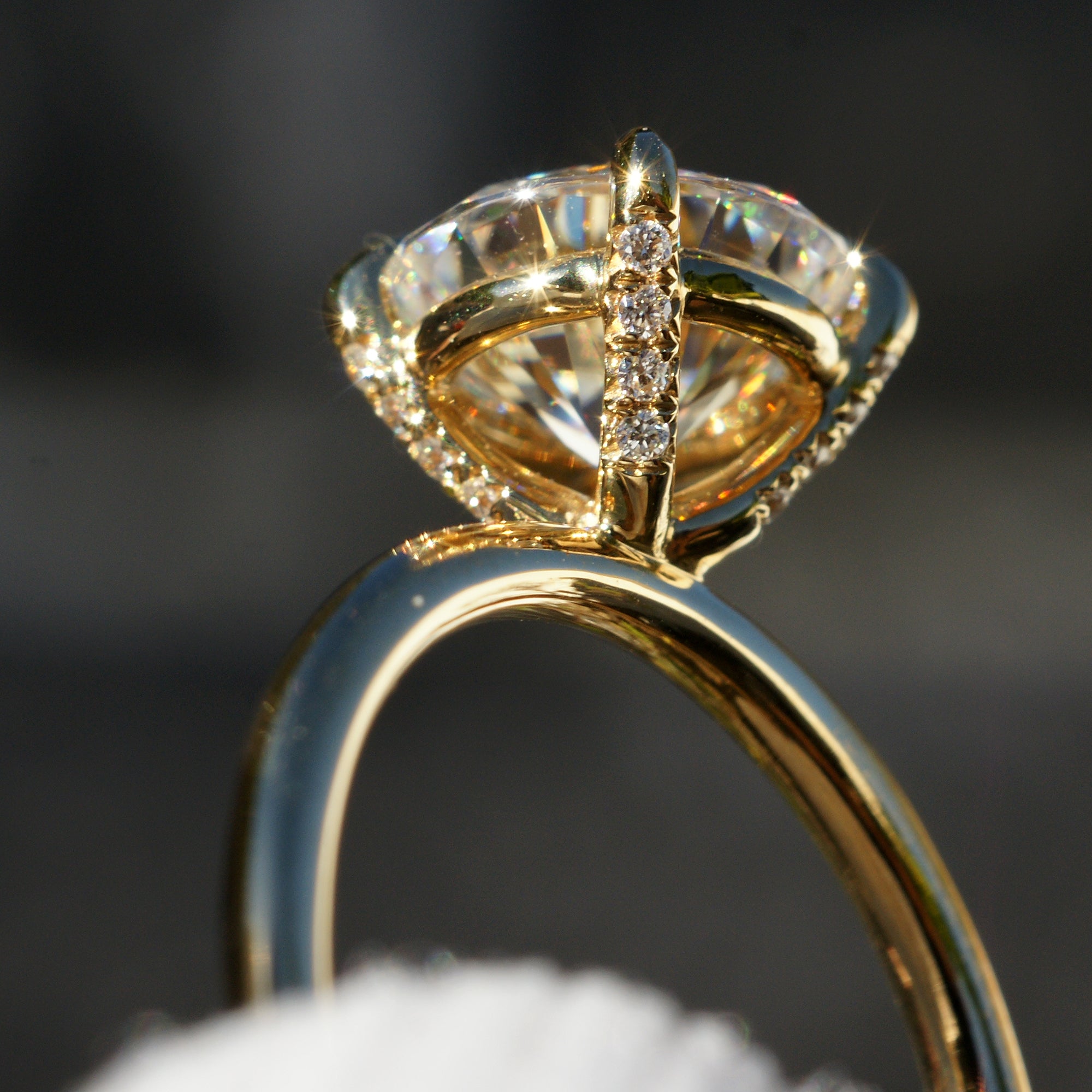 The Ava Round Moissanite Ring 8mm (1.5mm Band)