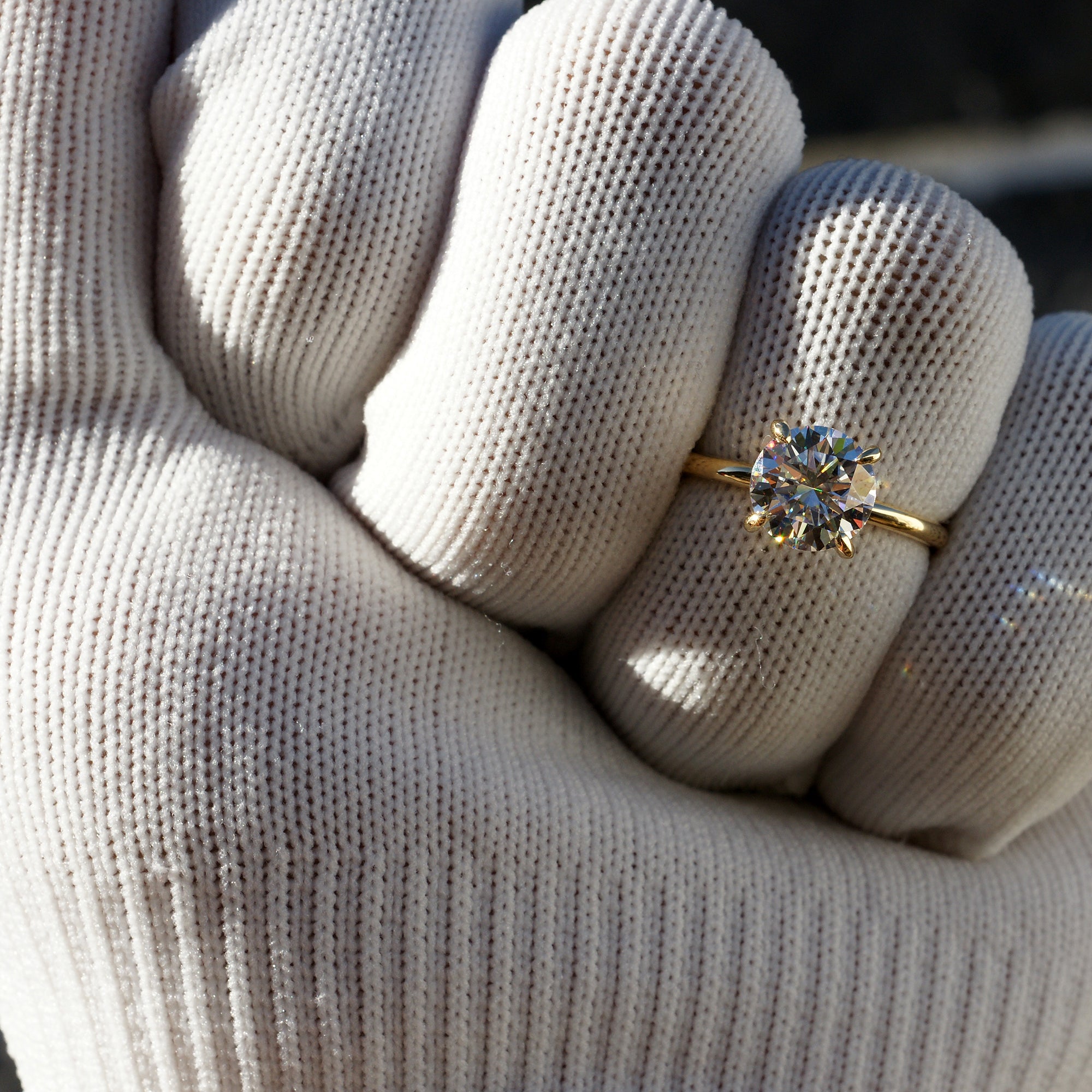 The Ava Round Moissanite Ring 8mm (1.5mm Band)