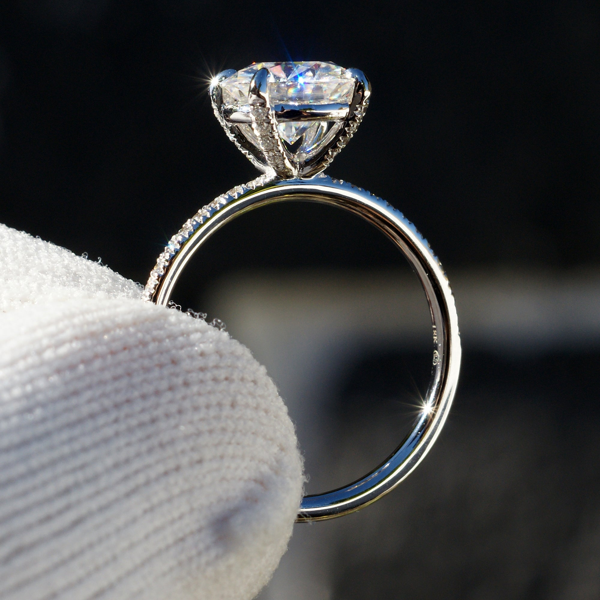 The Ava Round Moissanite Ring 8mm (1.5mm Band)