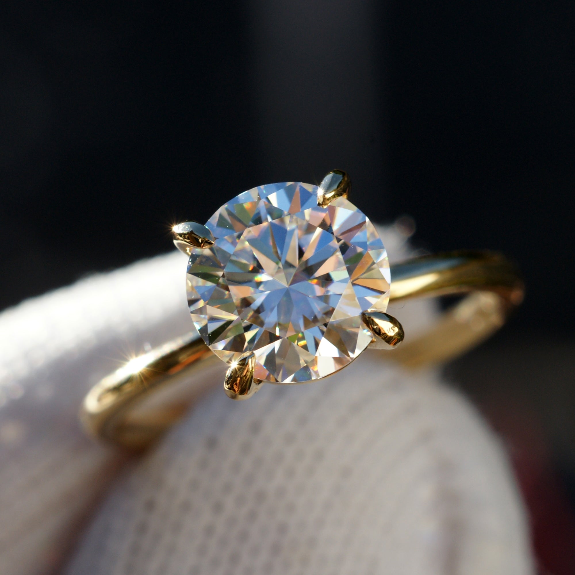 The Ava Round Moissanite Ring 8mm (1.5mm Band)