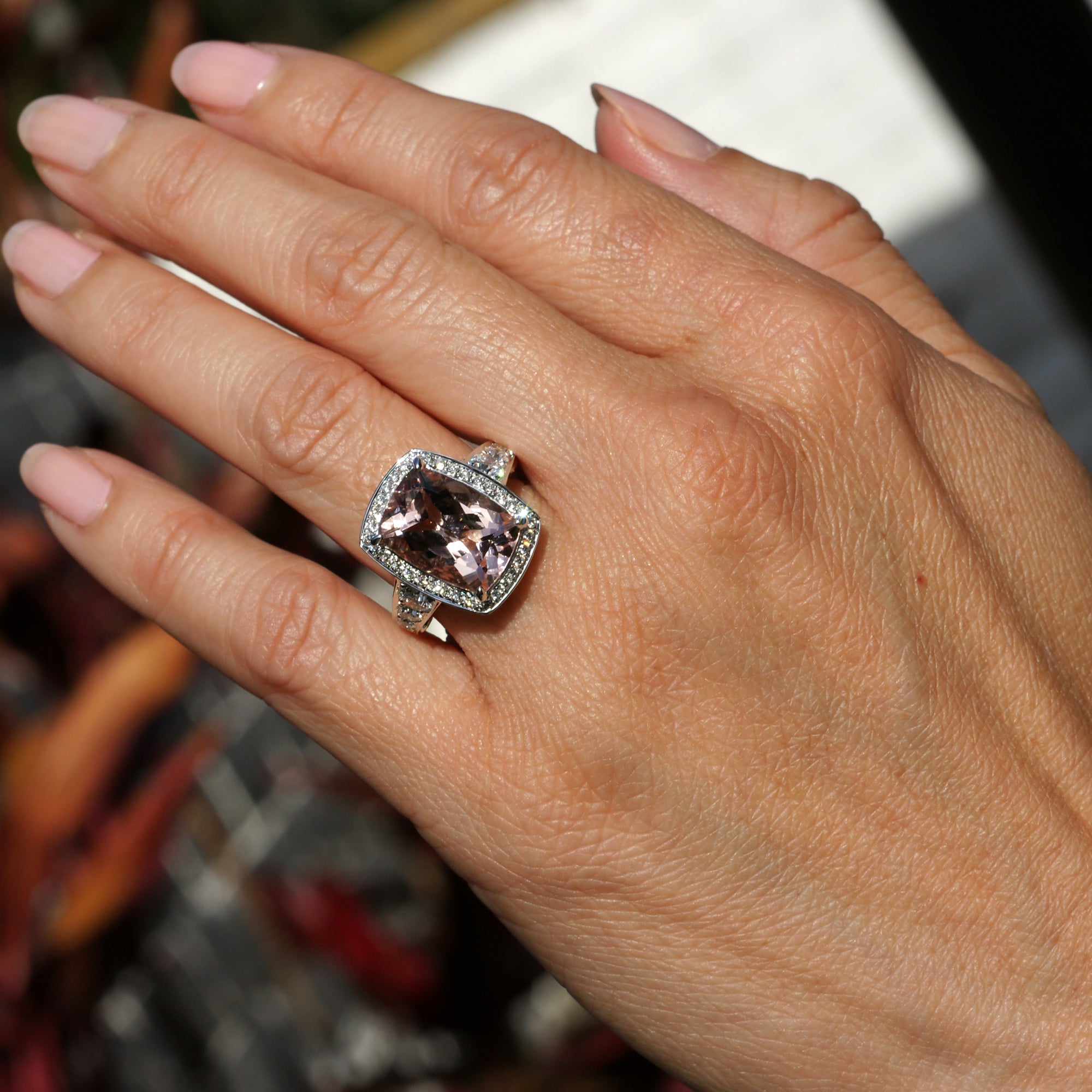Gwendoline morganite ring for Lex and Rhonda