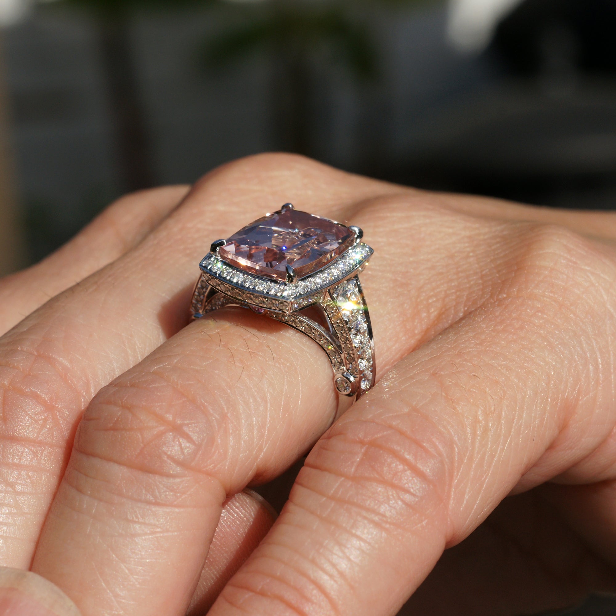 Gwendoline morganite ring for Lex and Rhonda