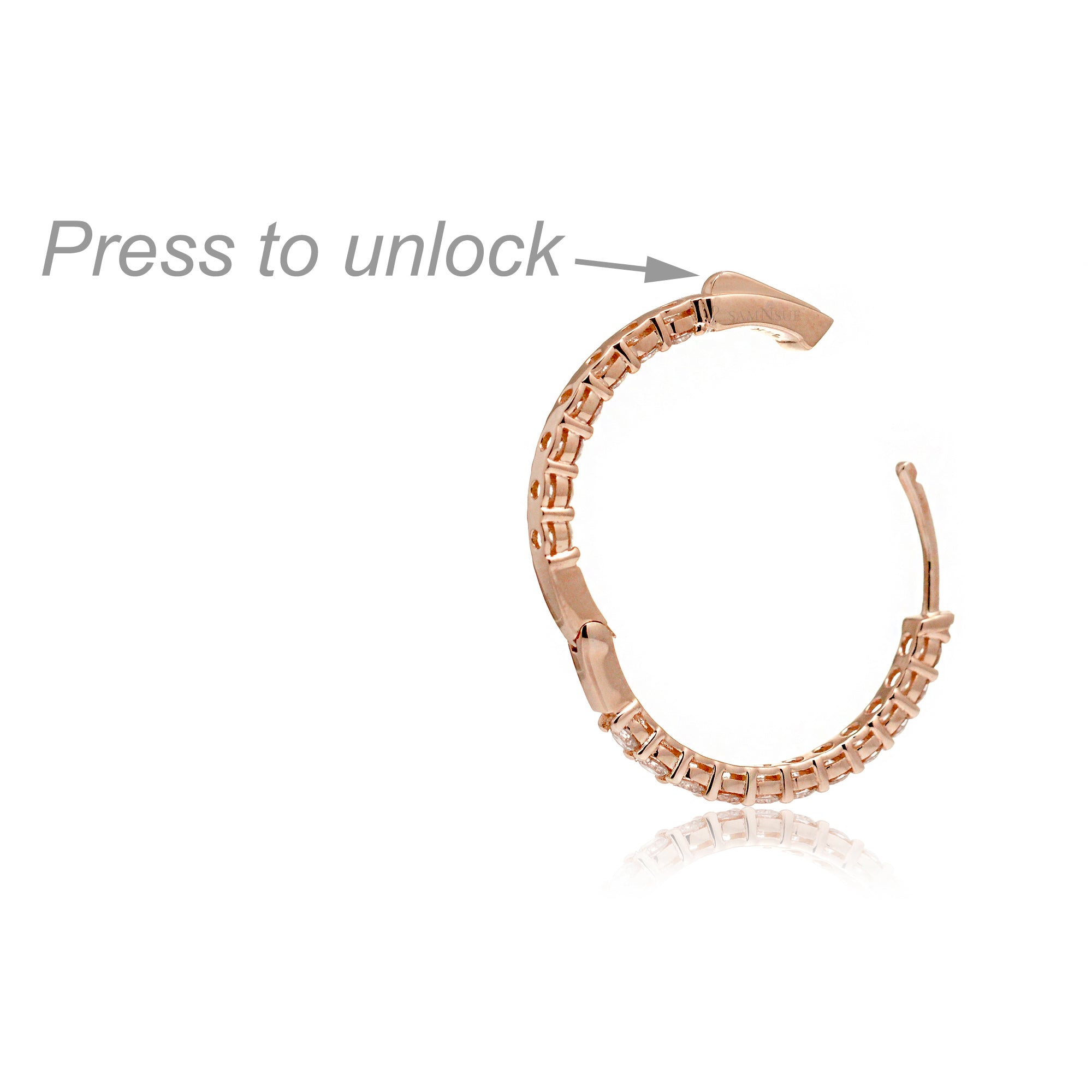 Inside Out Classic Round Diamond Hoop Earrings