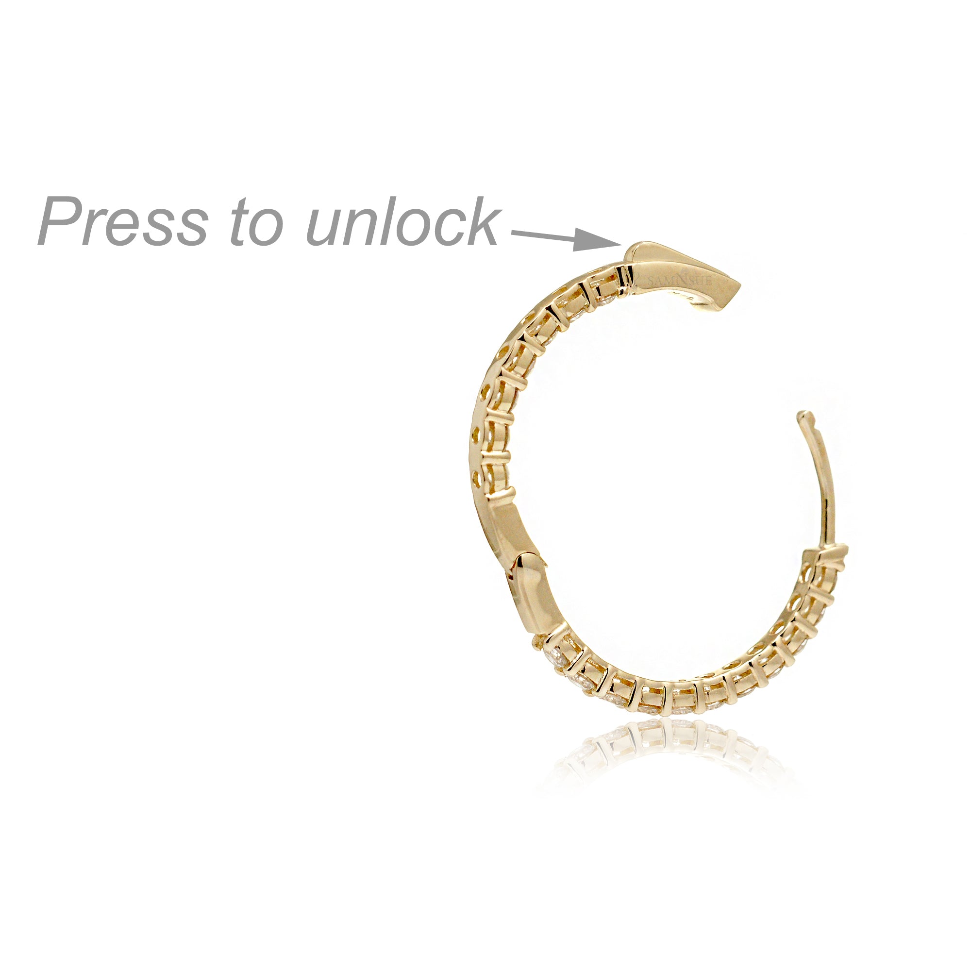 Inside Out Classic Round Diamond Hoop Earrings