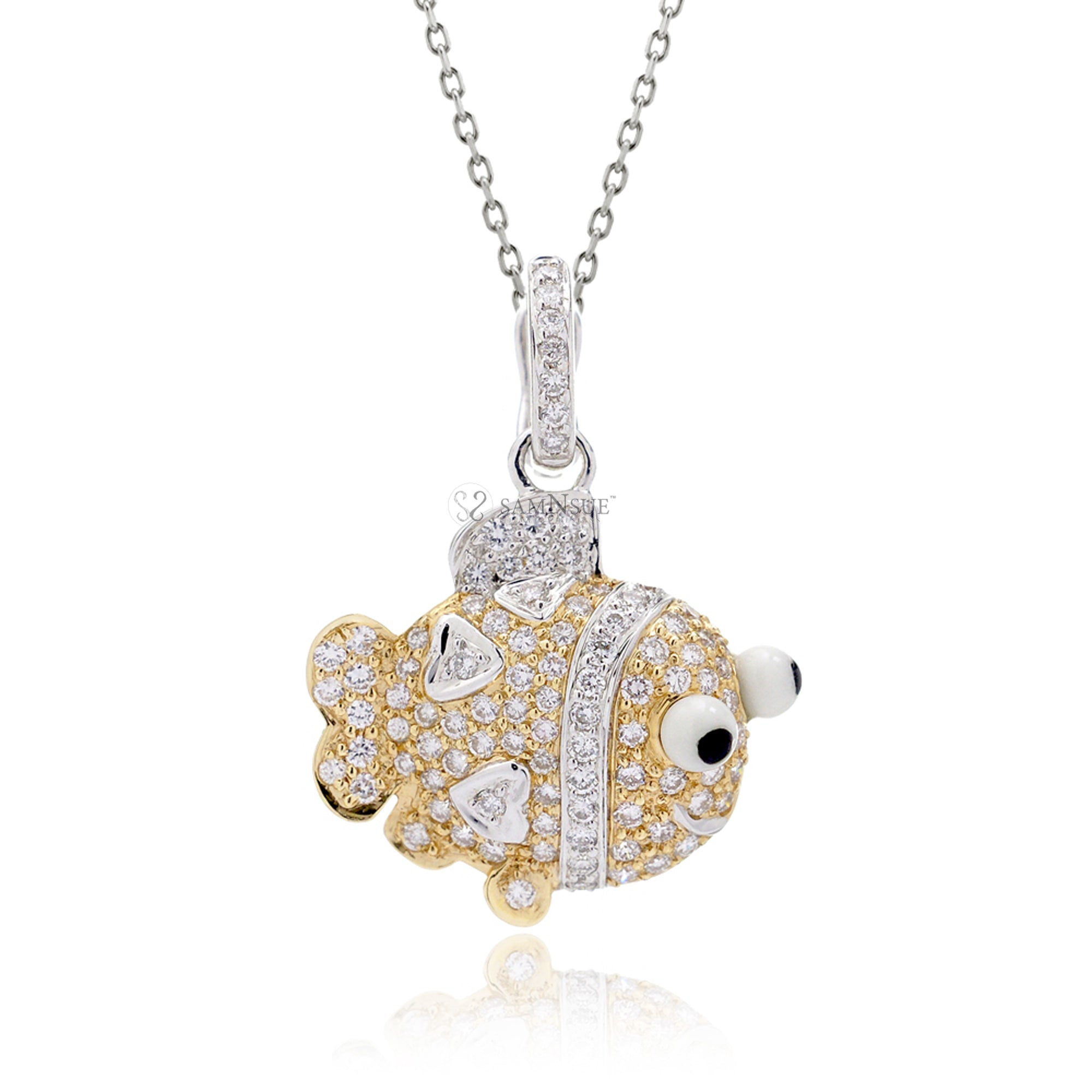 The Clown Fish Diamond Charm Pendant