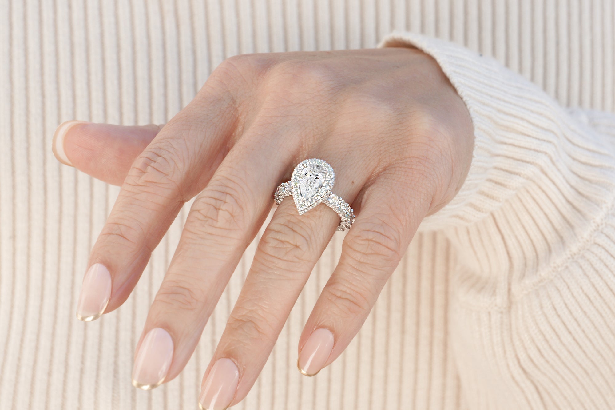 The Florence Pear Moissanite Ring (Lab-Grown)