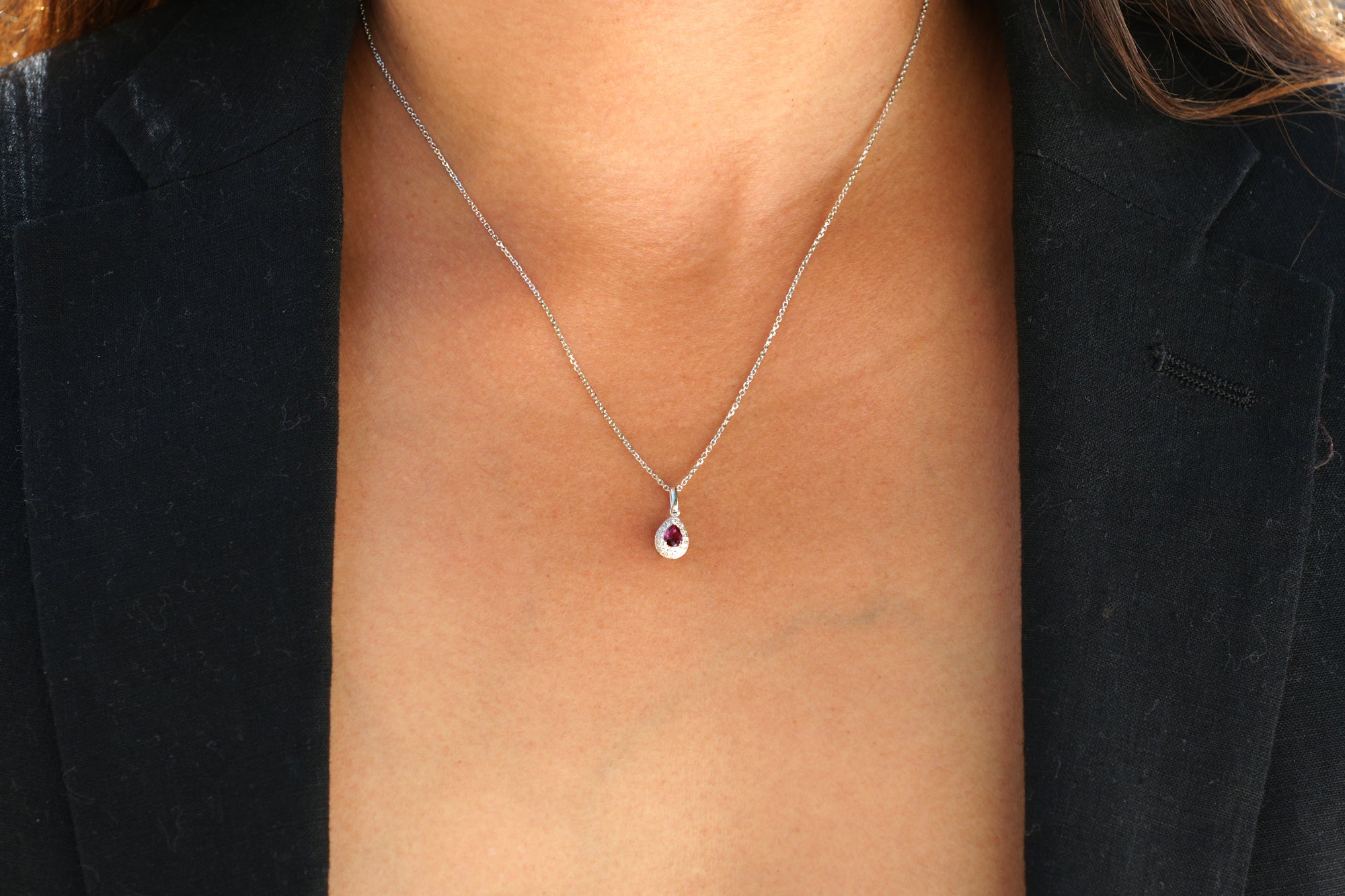 The Ophelia Pear Ruby Diamond Necklace