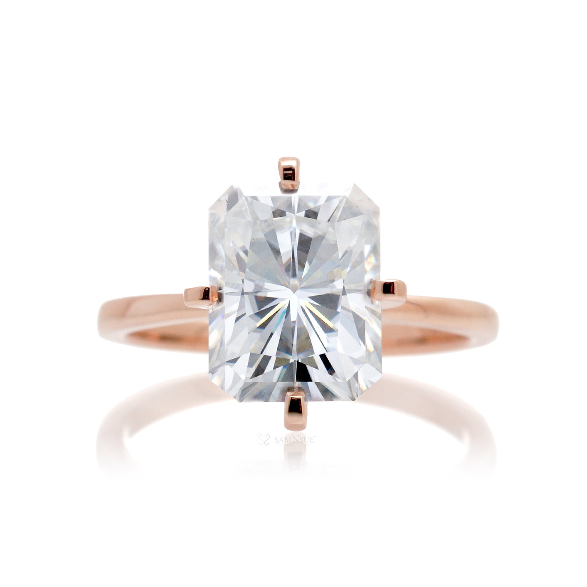 The Adeline Radiant Cut Moissanite Ring
