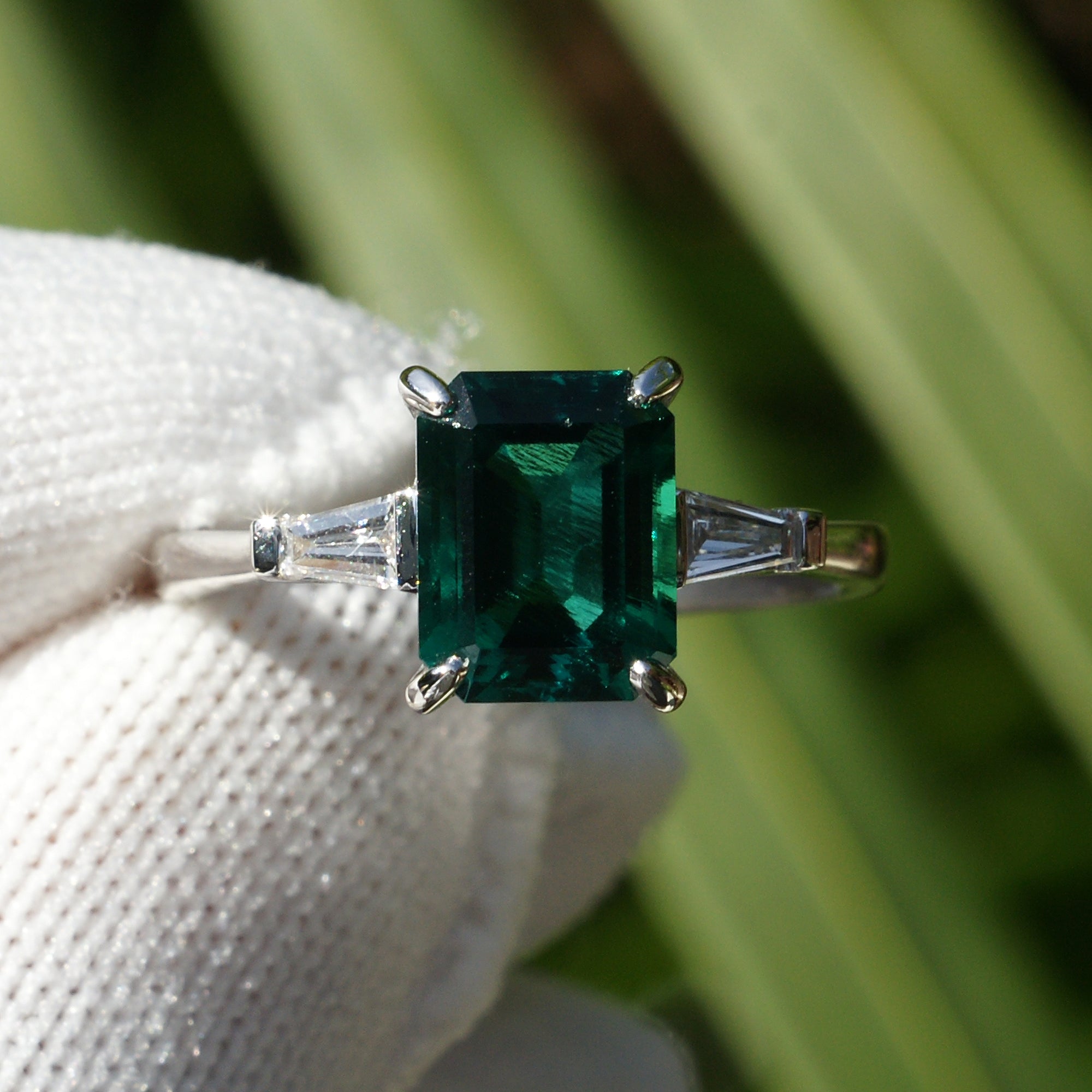 The Alice Emerald Step Cut Ring (9x7mm)