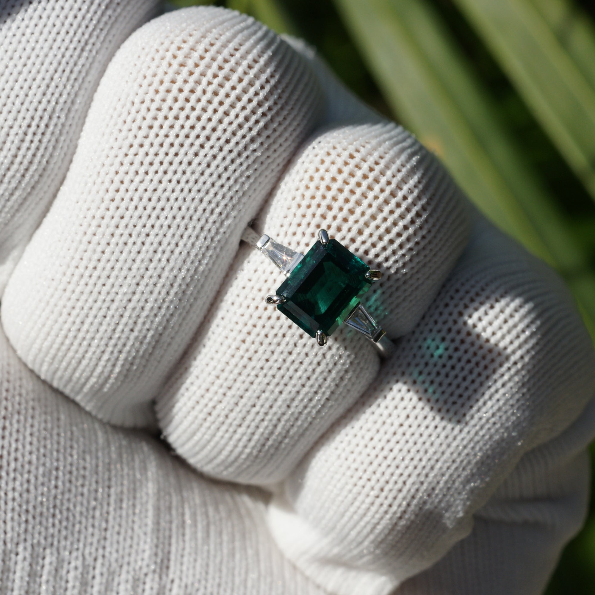 The Alice Emerald Step Cut Ring (9x7mm)