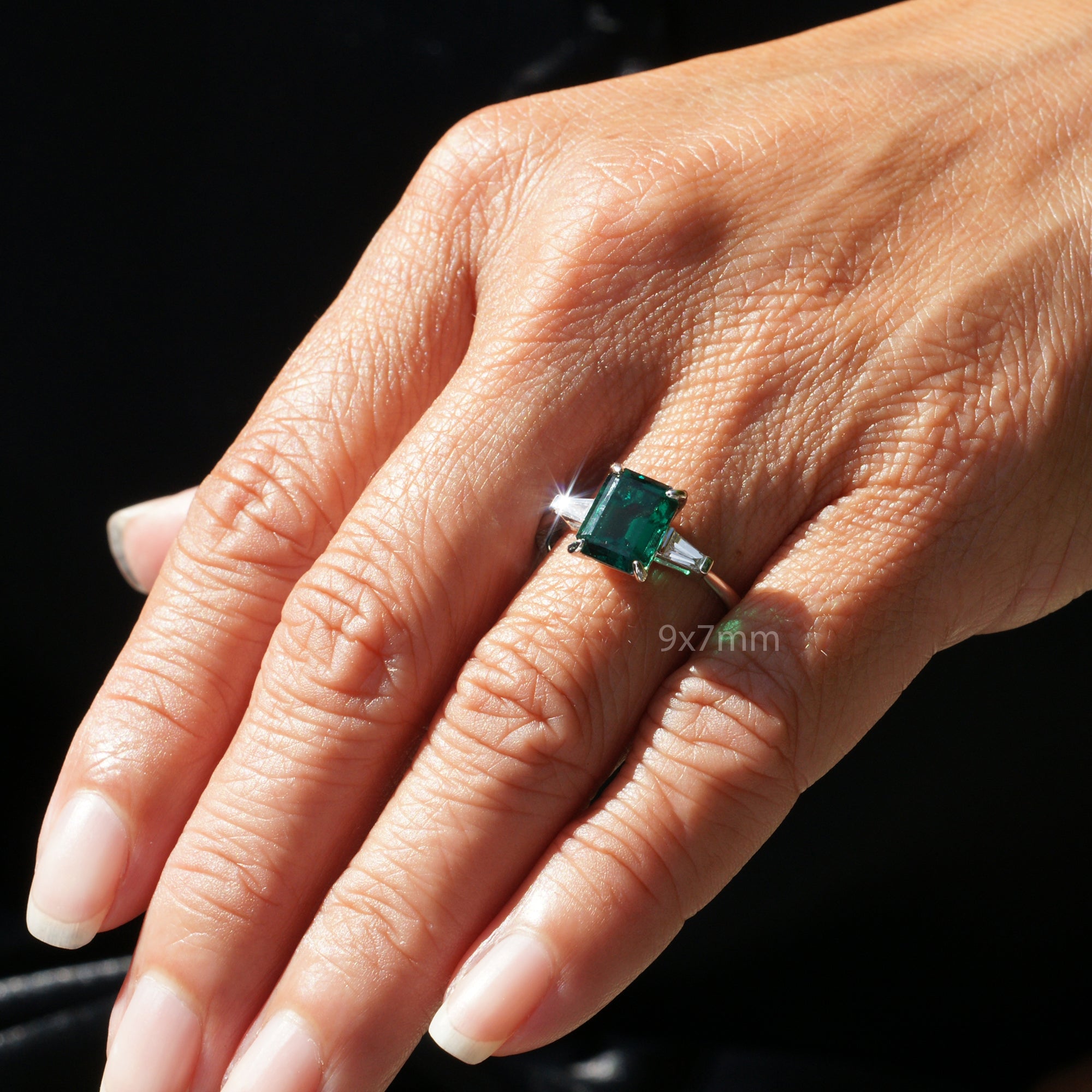 The Alice Emerald Step Cut Ring (9x7mm)