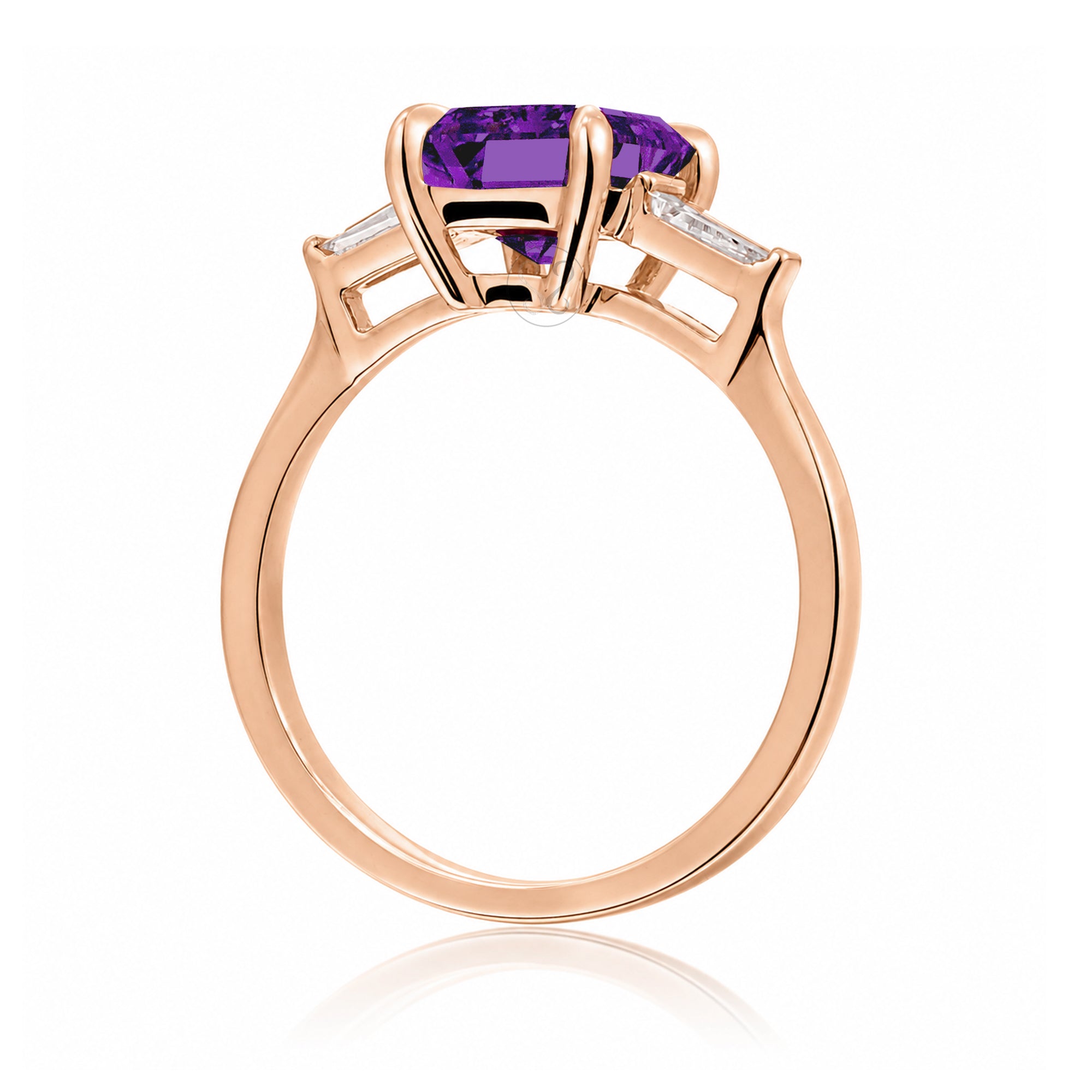 The Alice Emerald Step Cut Amethyst Ring