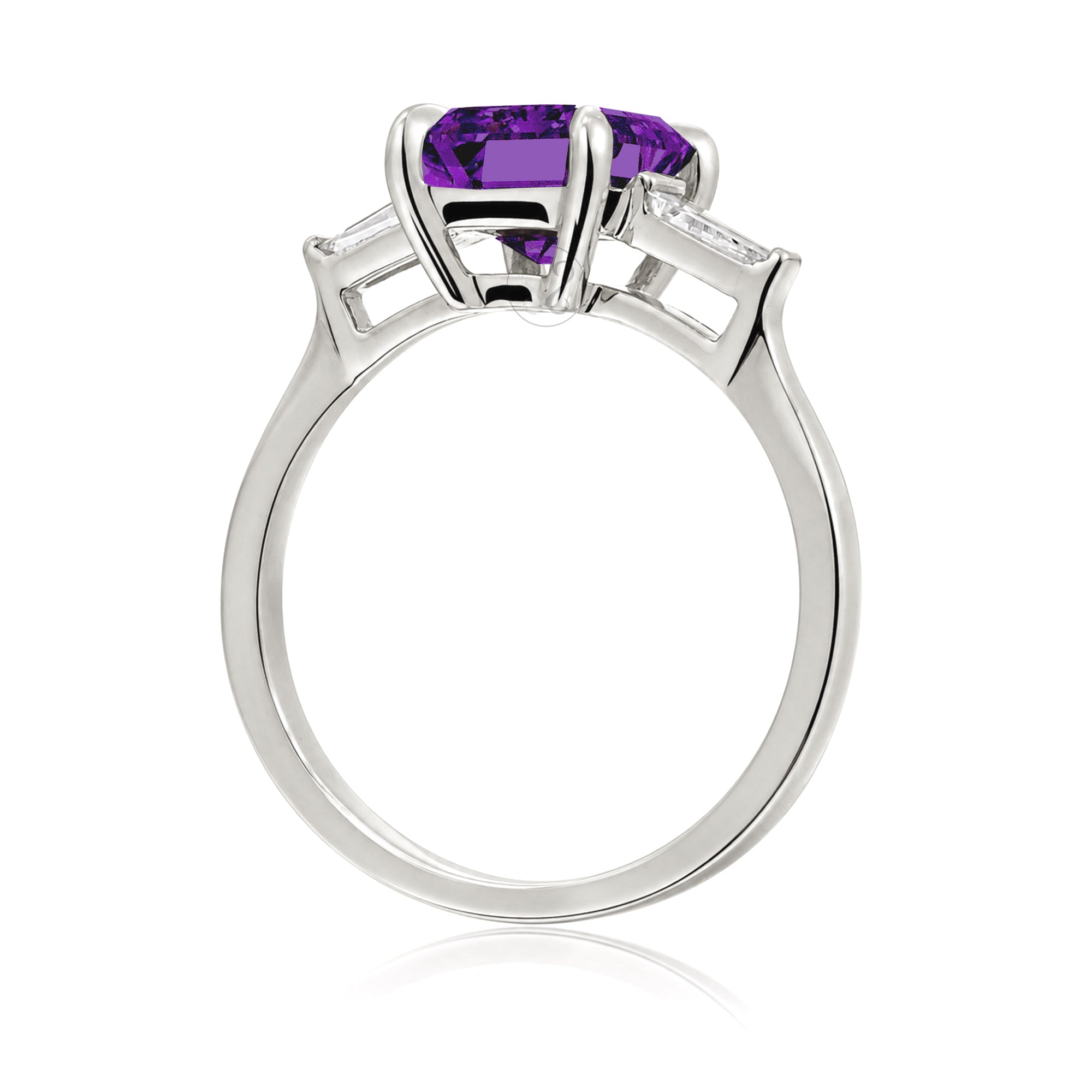 The Alice Emerald Step Cut Amethyst Ring