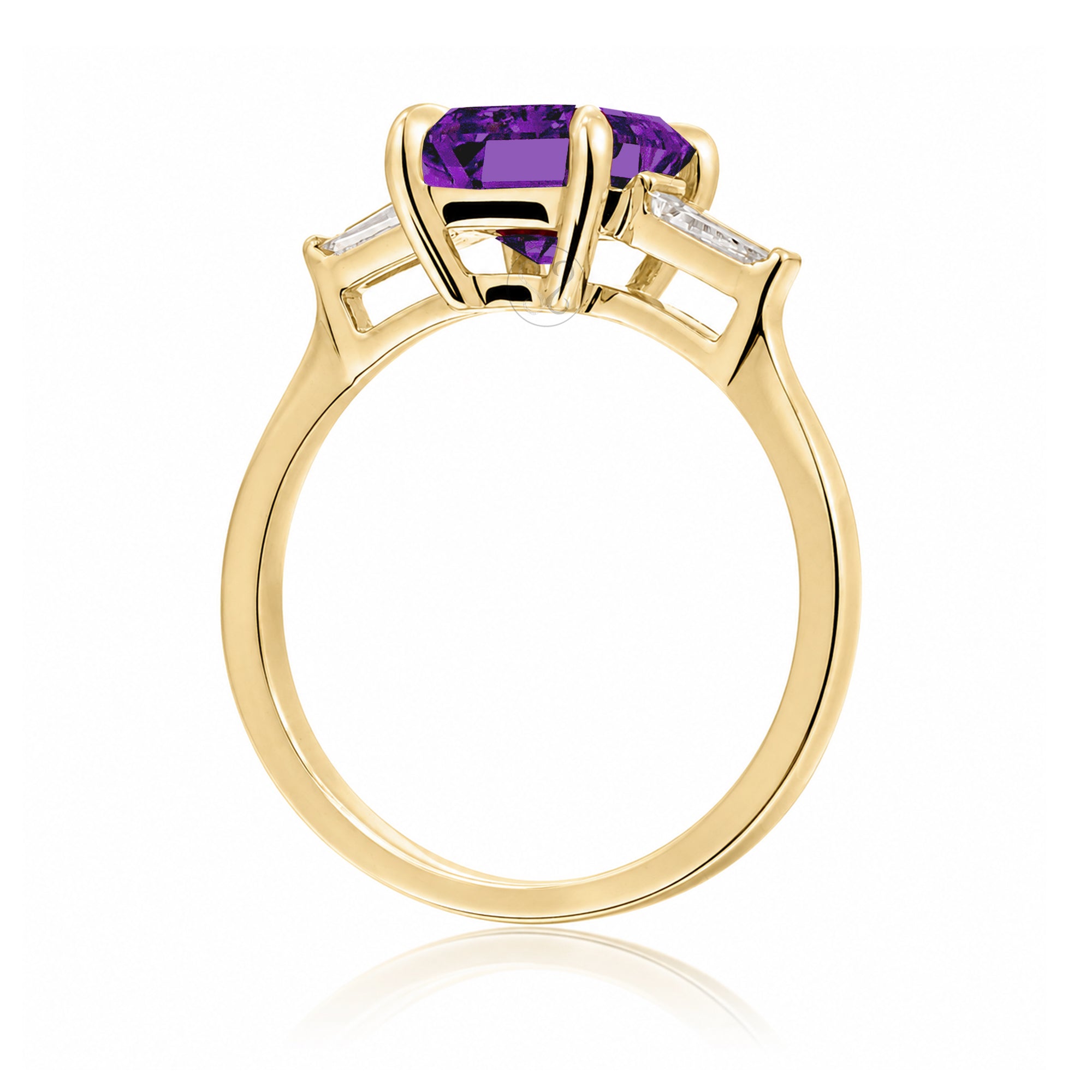 The Alice Emerald Step Cut Amethyst Ring