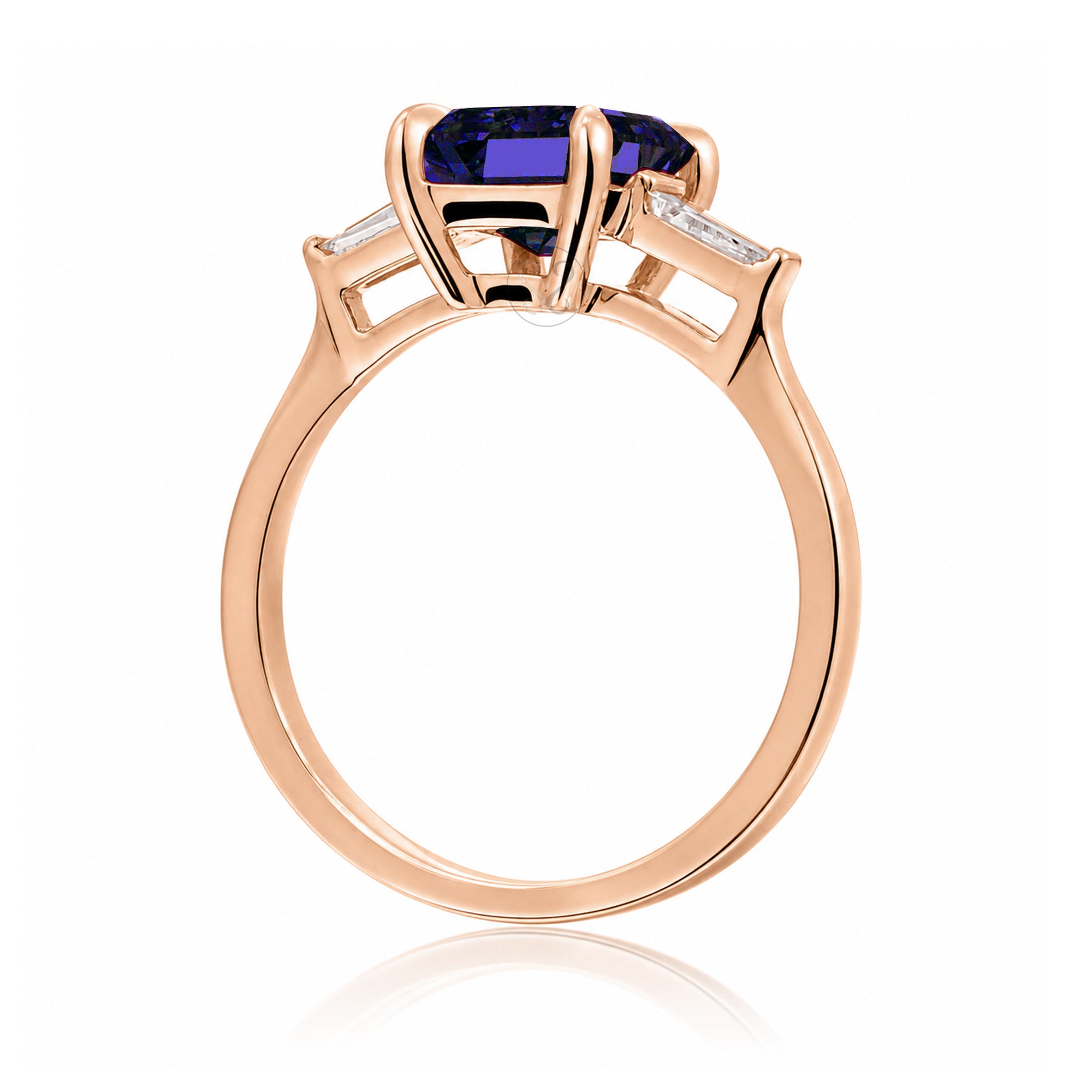 The Alice Step Cut Blue Sapphire Ring
