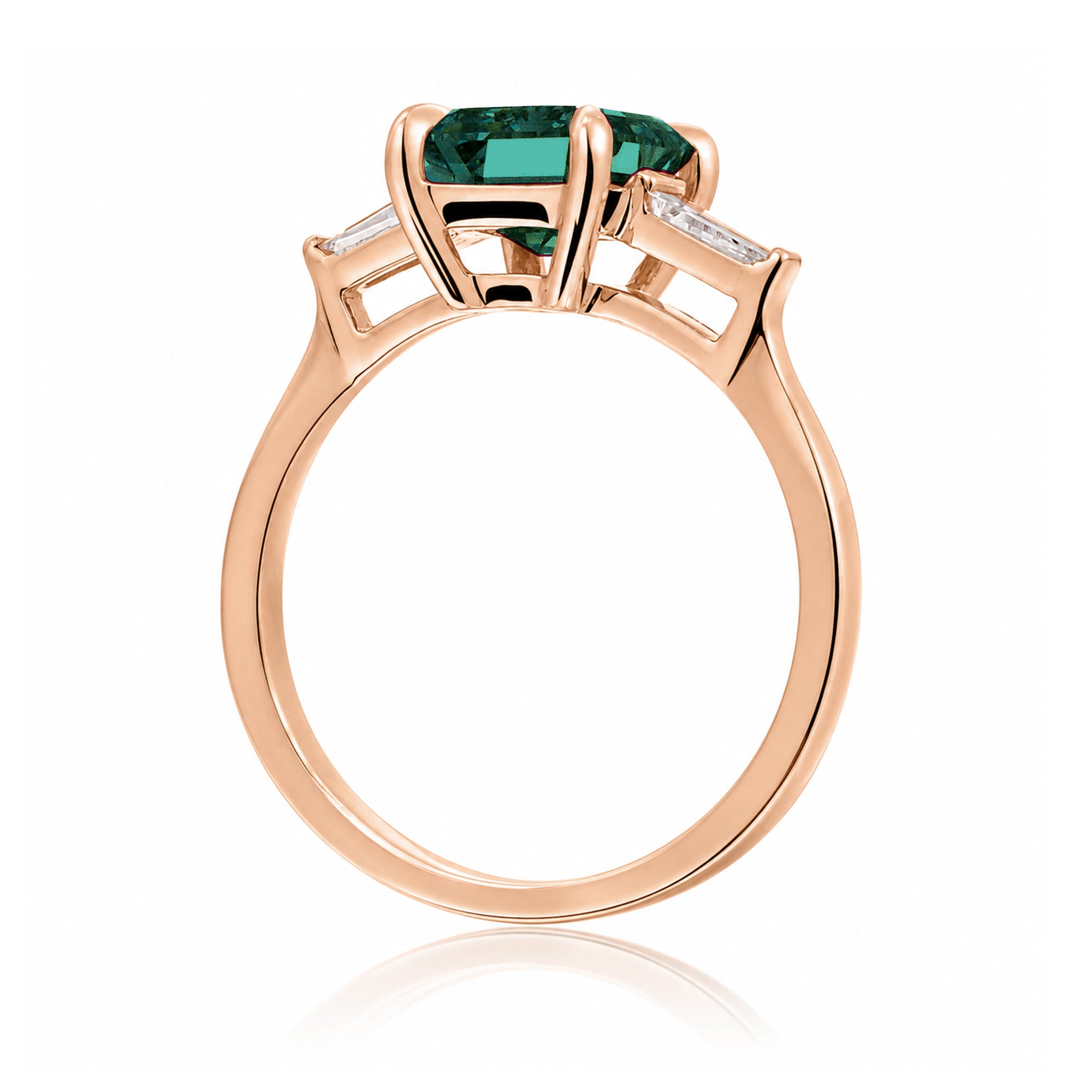 The Alice Emerald Step Cut Green Emerald Ring