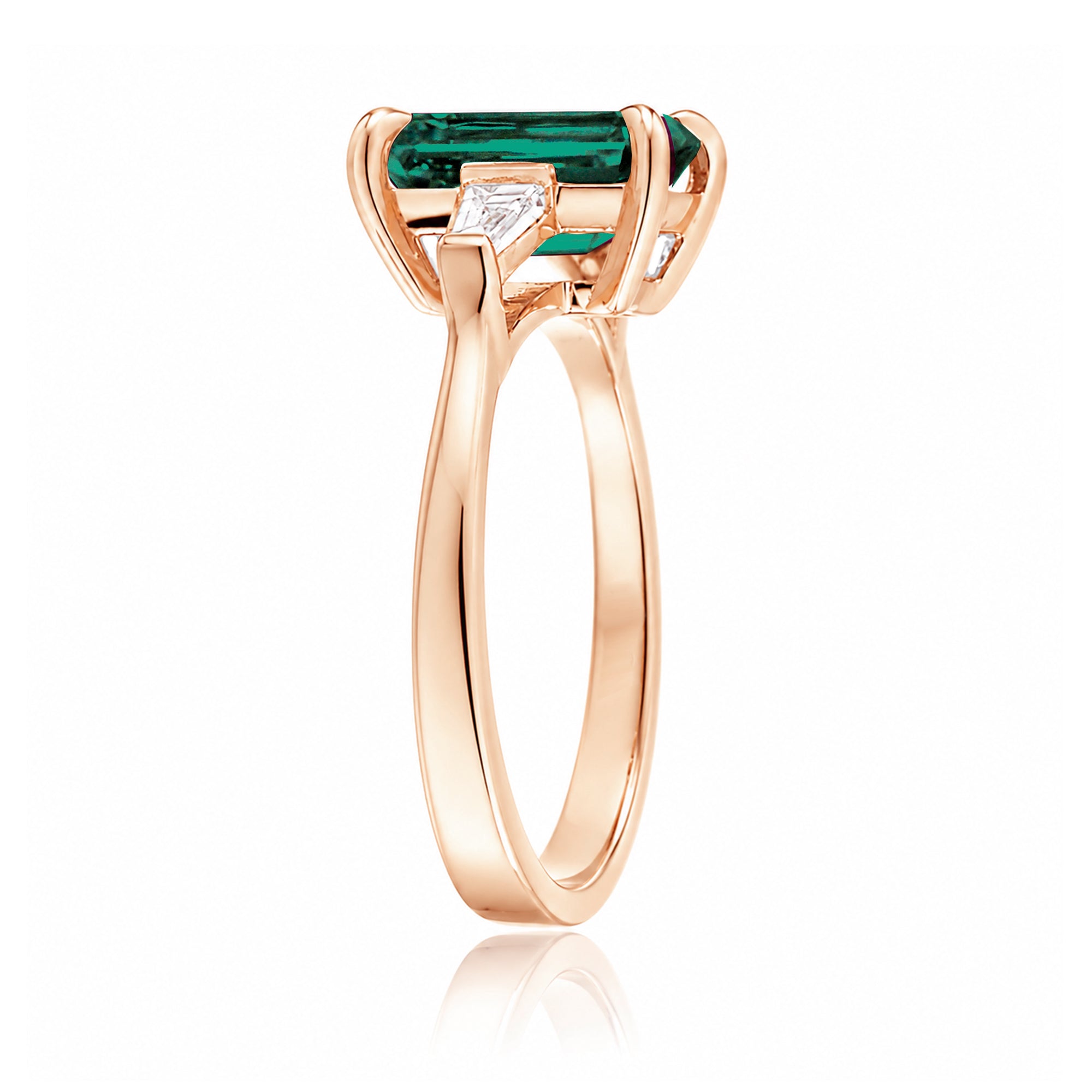 The Alice Emerald Step Cut Green Emerald Ring