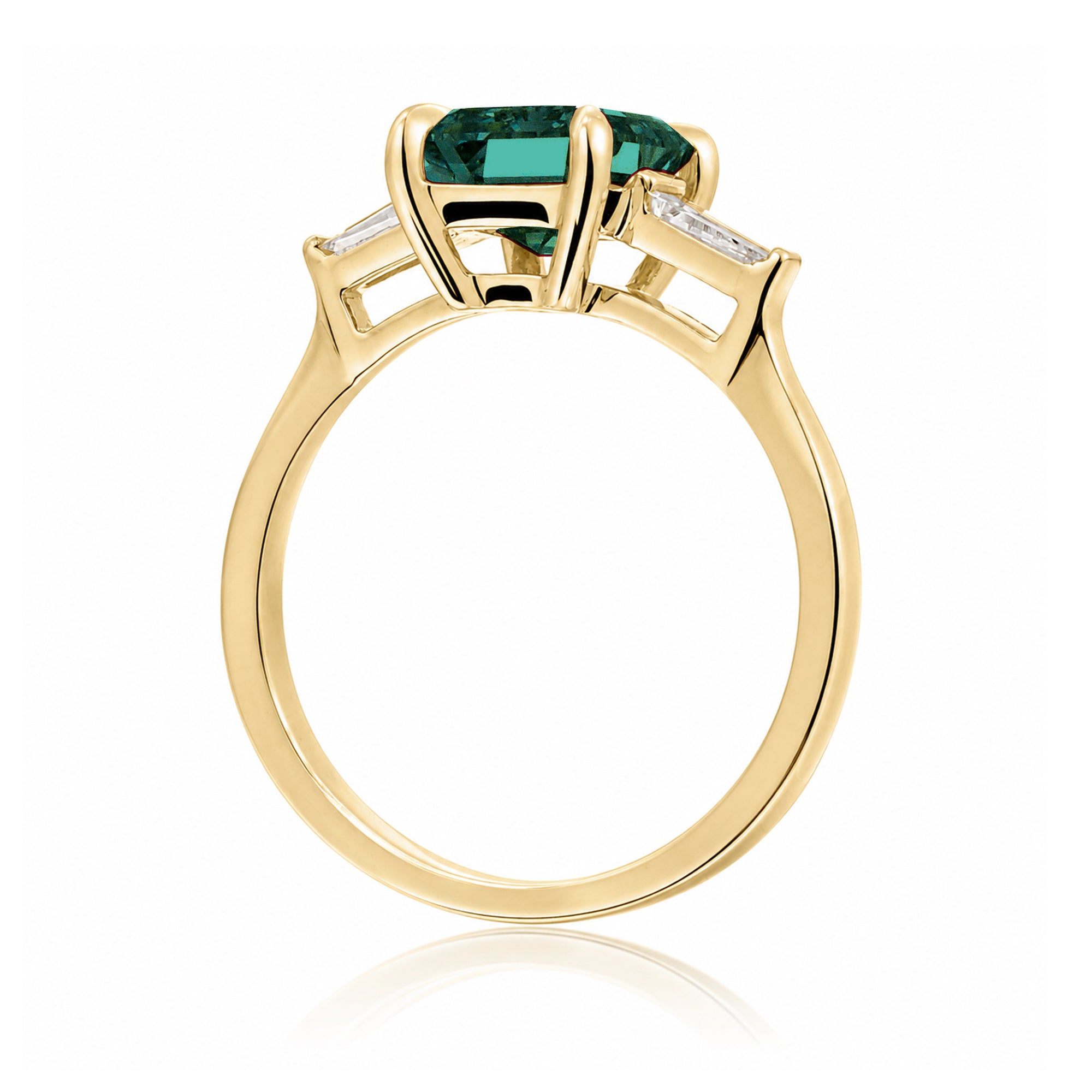 The Alice Emerald Step Cut Green Emerald Ring