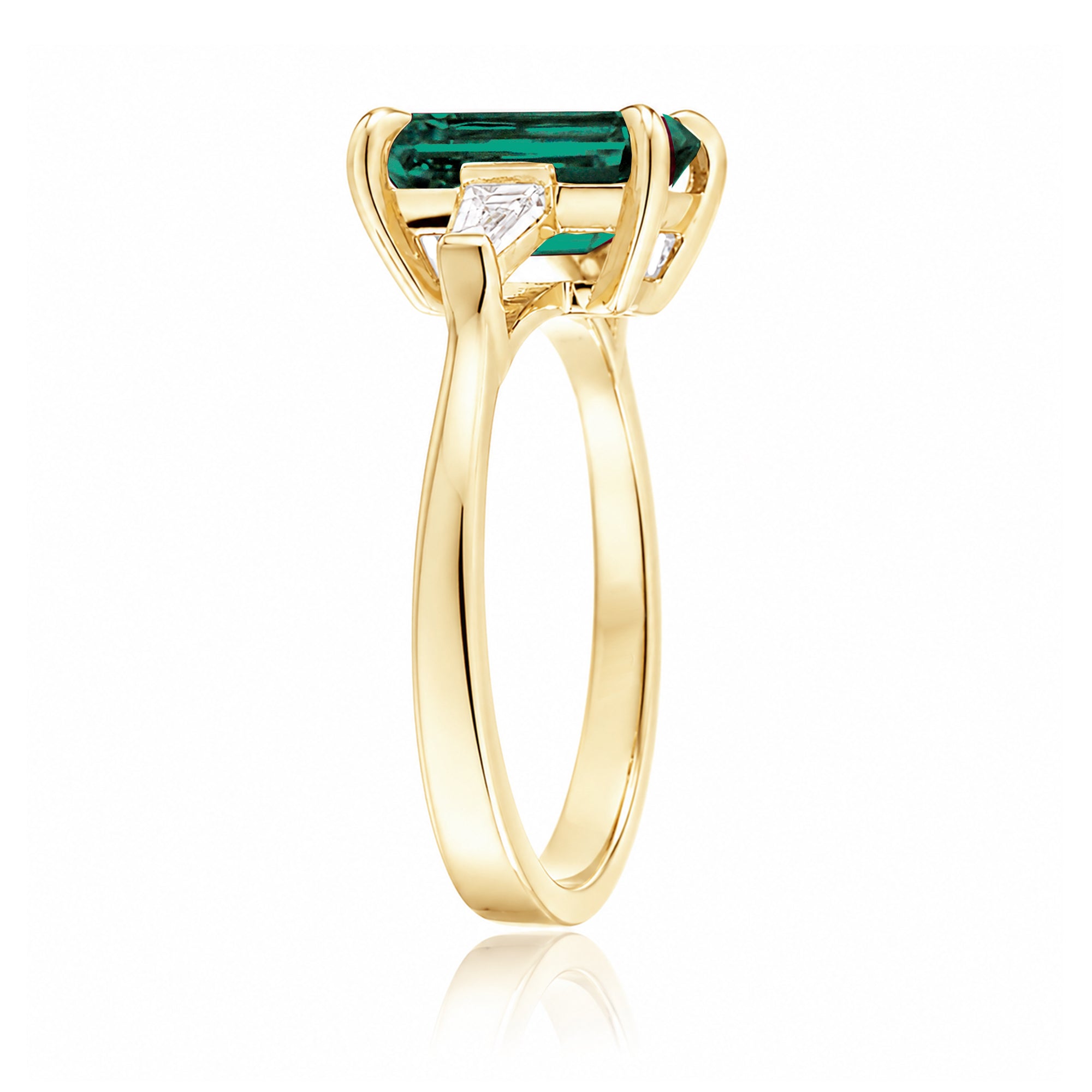 The Alice Emerald Step Cut Green Emerald Ring